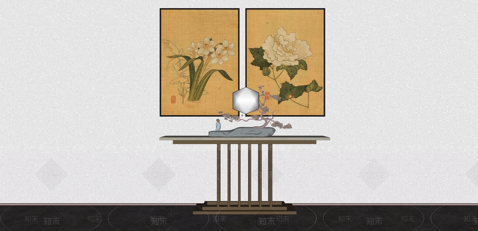 现代新中式其他桌子SU模型下载【ID:1201507493】