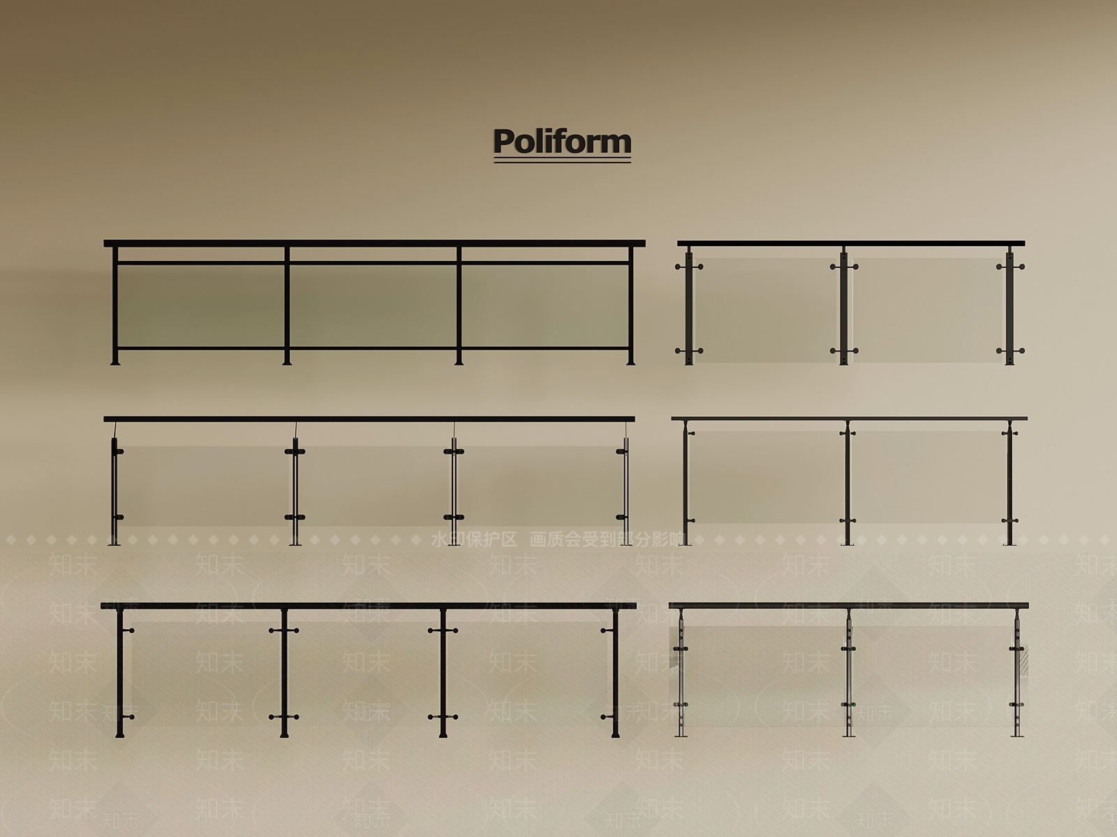现代栏杆3D模型下载【ID:1201509232】