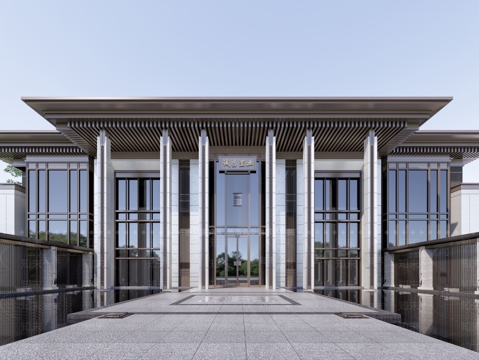 新中式现代小区建筑SU模型下载【ID:1201511815】