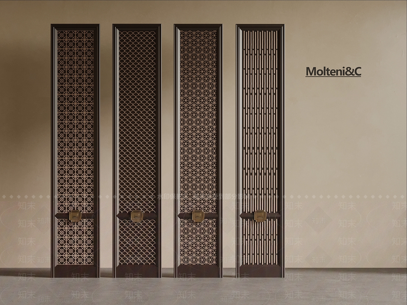 新中式隔断3D模型下载【ID:1201511995】