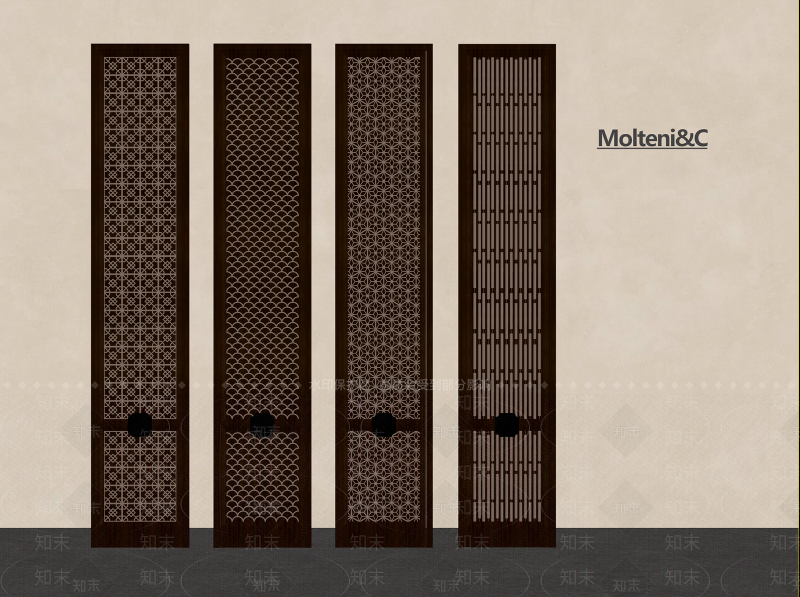 新中式隔断SU模型下载【ID:1201512035】
