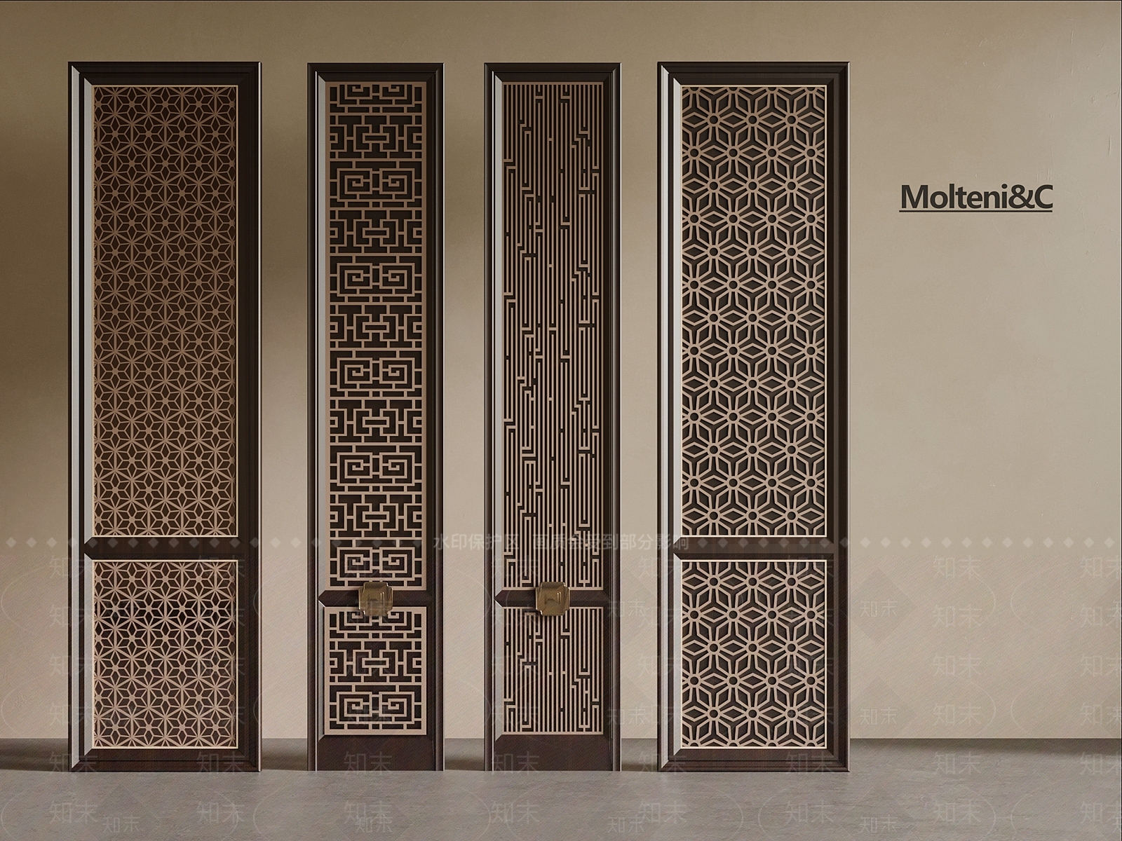 新中式隔断3D模型下载【ID:1201512288】