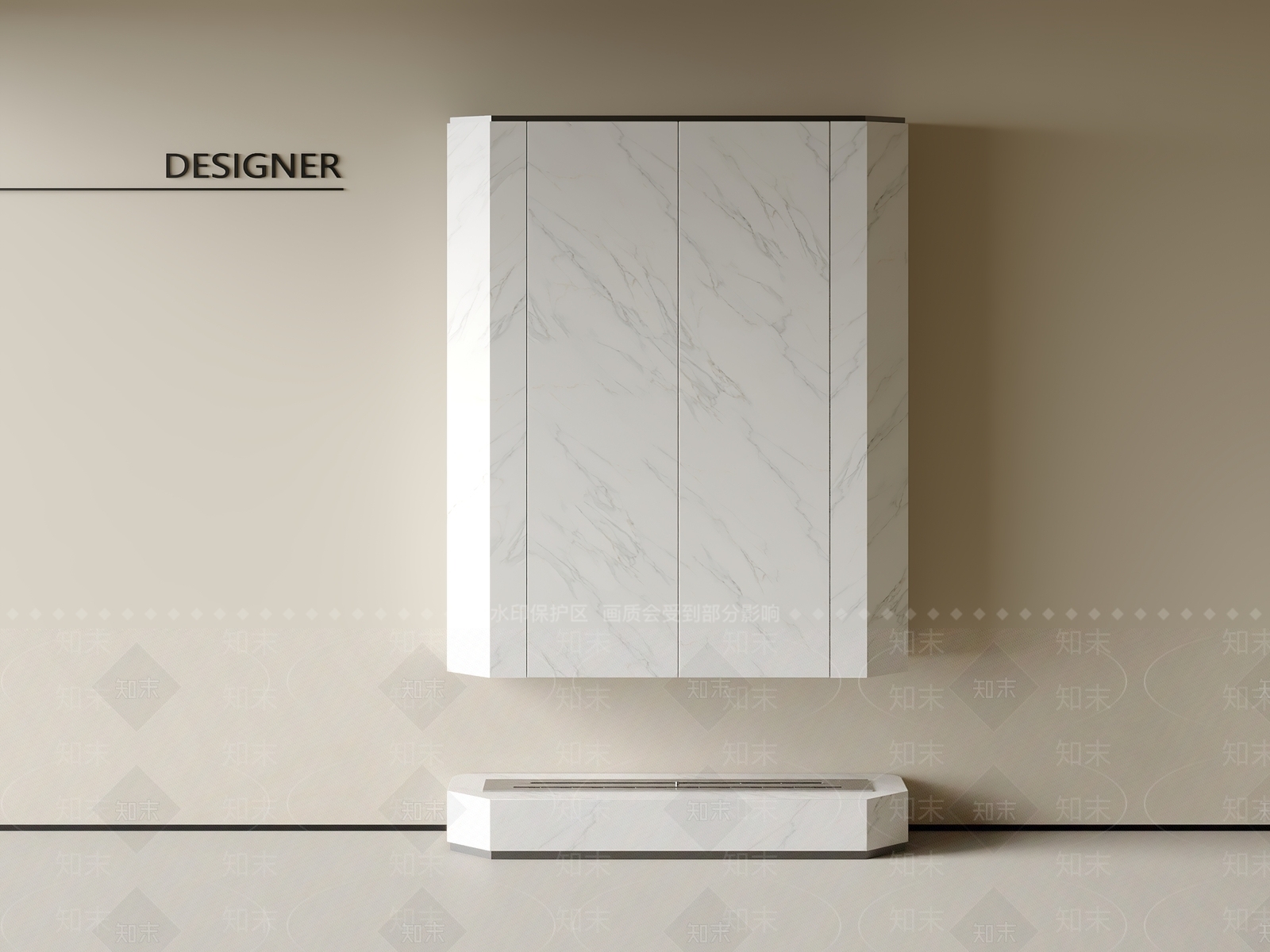 现代玄关柜3D模型下载【ID:1201512350】