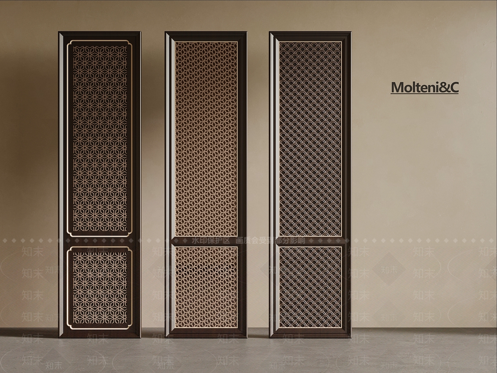 新中式隔断3D模型下载【ID:1201512361】