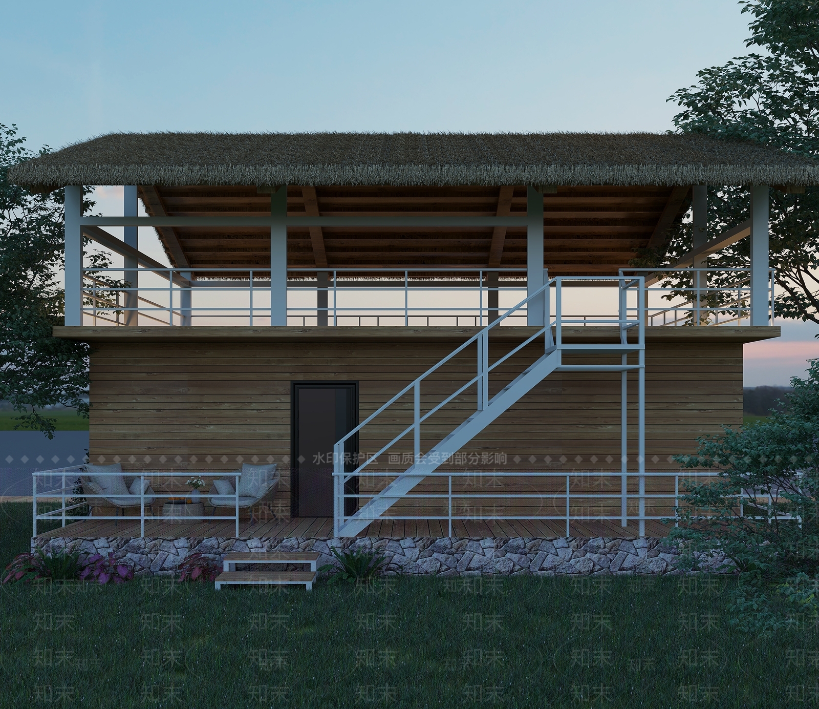 现代民宿3D模型下载【ID:1201514763】