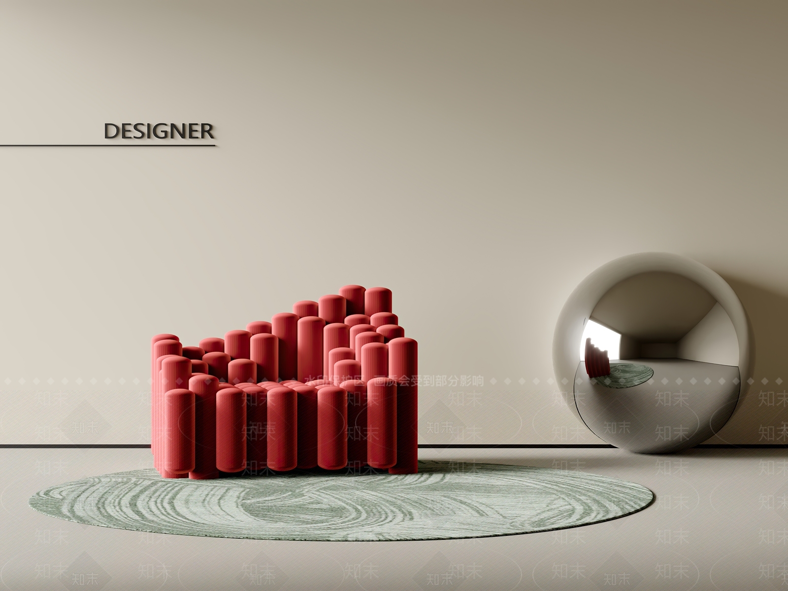 现代单人沙发3D模型下载【ID:1201515194】