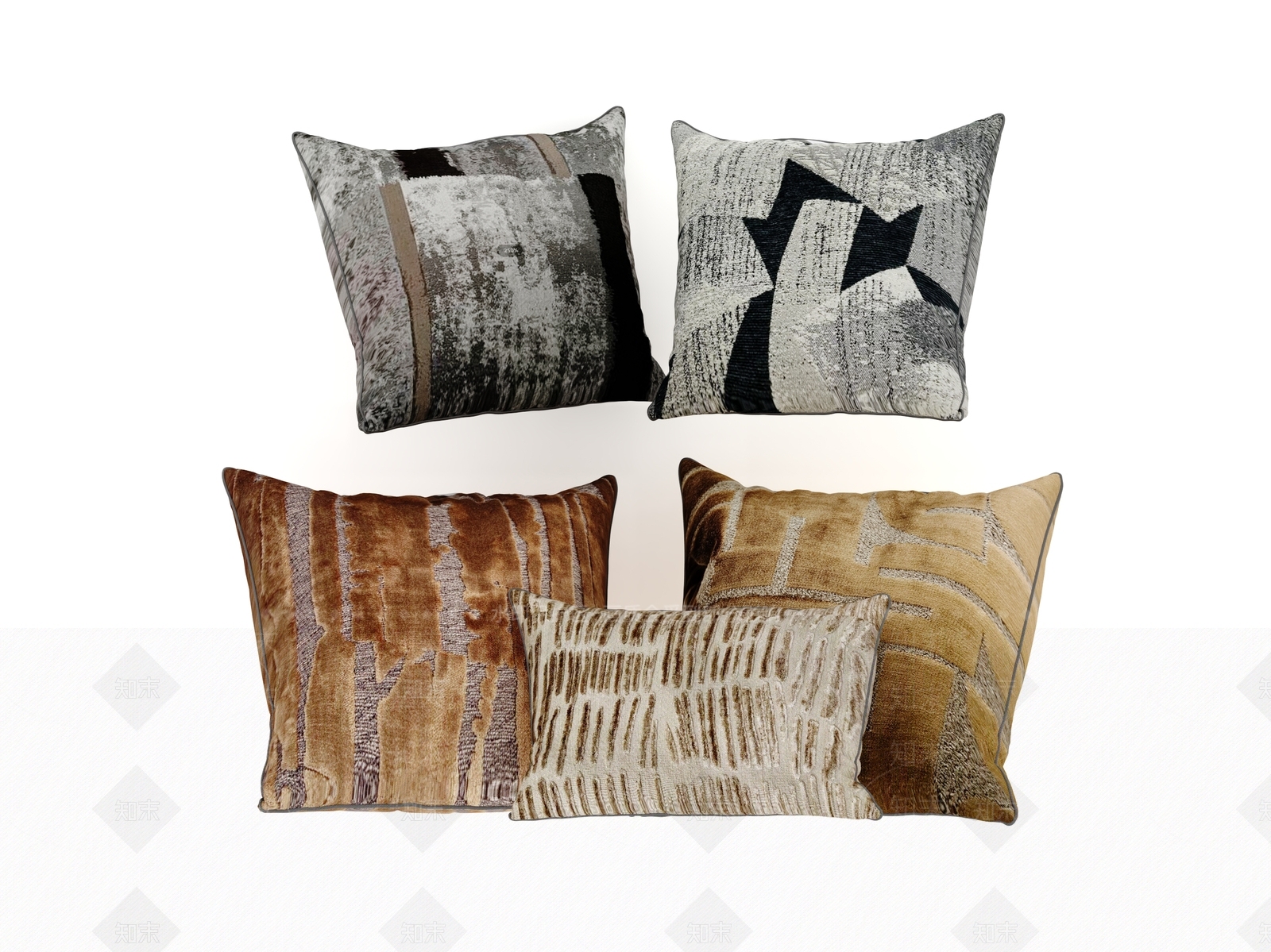 现代轻奢抱枕3D模型下载【ID:1201515241】