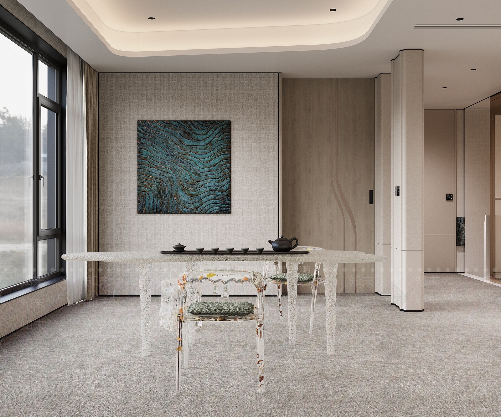 现代茶室3D模型下载【ID:1201516362】