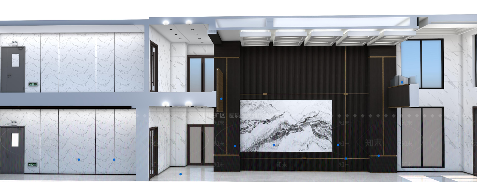 现代办公大堂SU模型下载【ID:1201516240】
