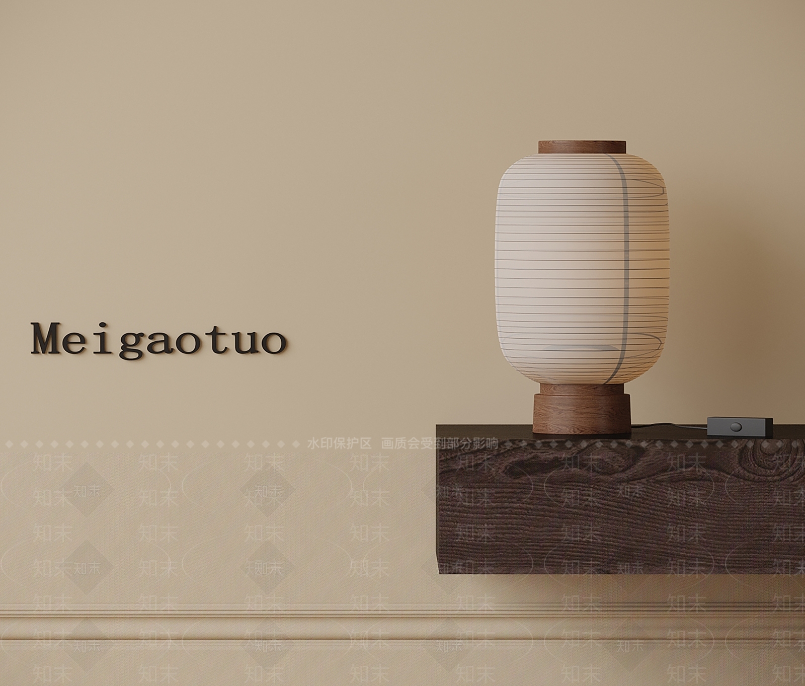 新中式原木台灯3D模型下载【ID:1201516431】