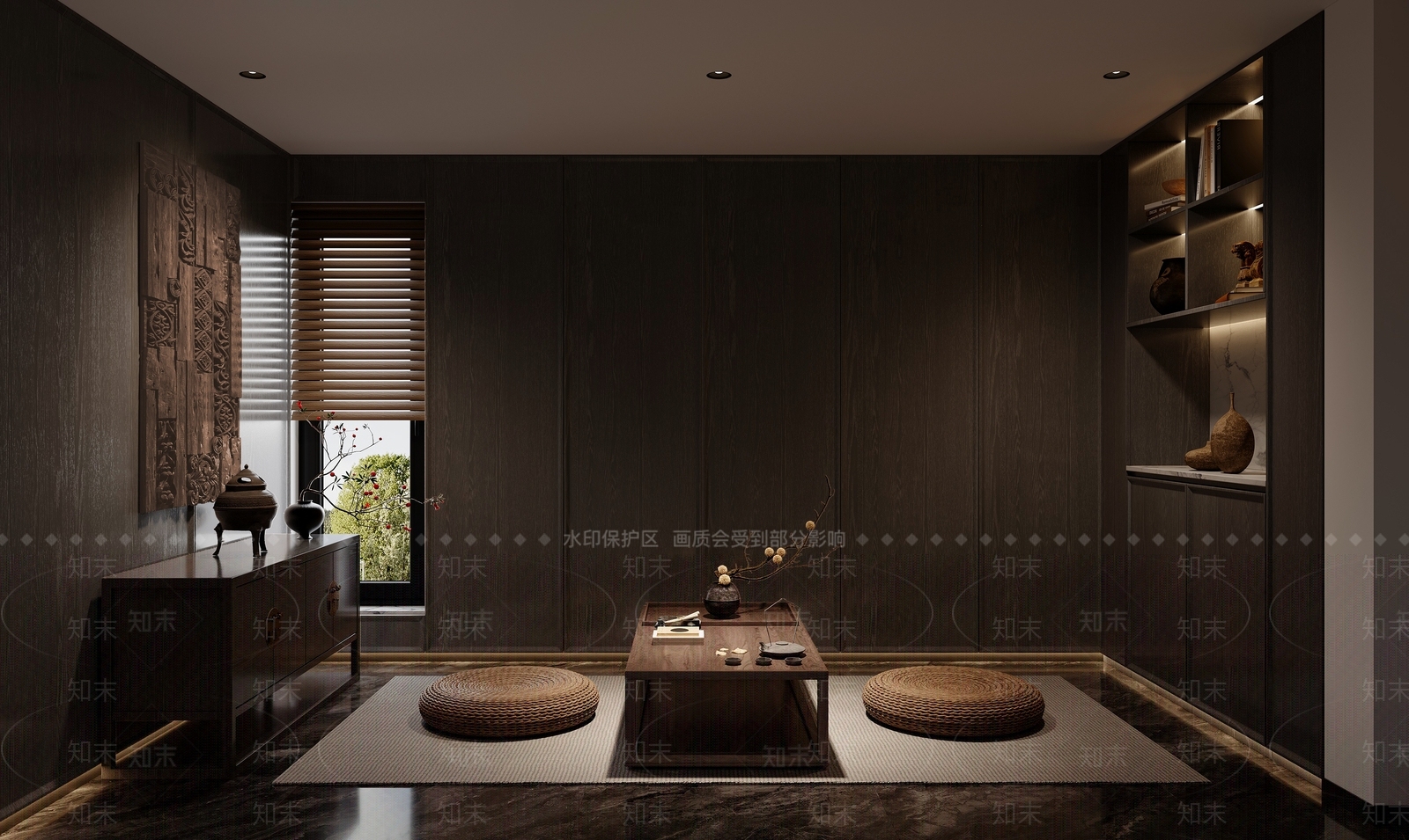 中式侘寂佛堂3D模型下载【ID:1201517762】