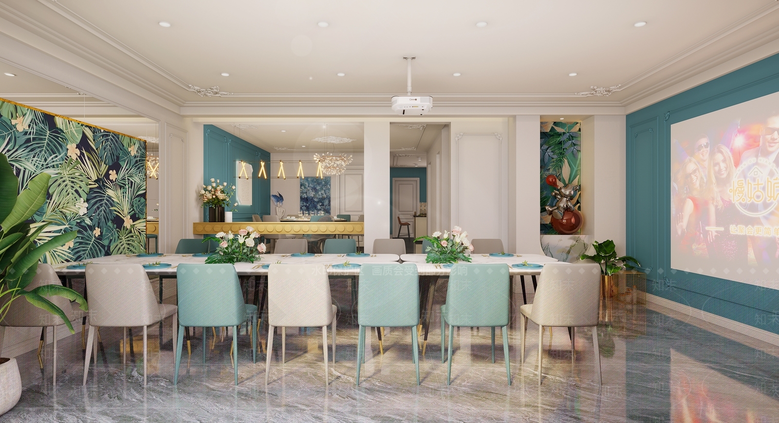 现代法式西餐厅3D模型下载【ID:1201518666】