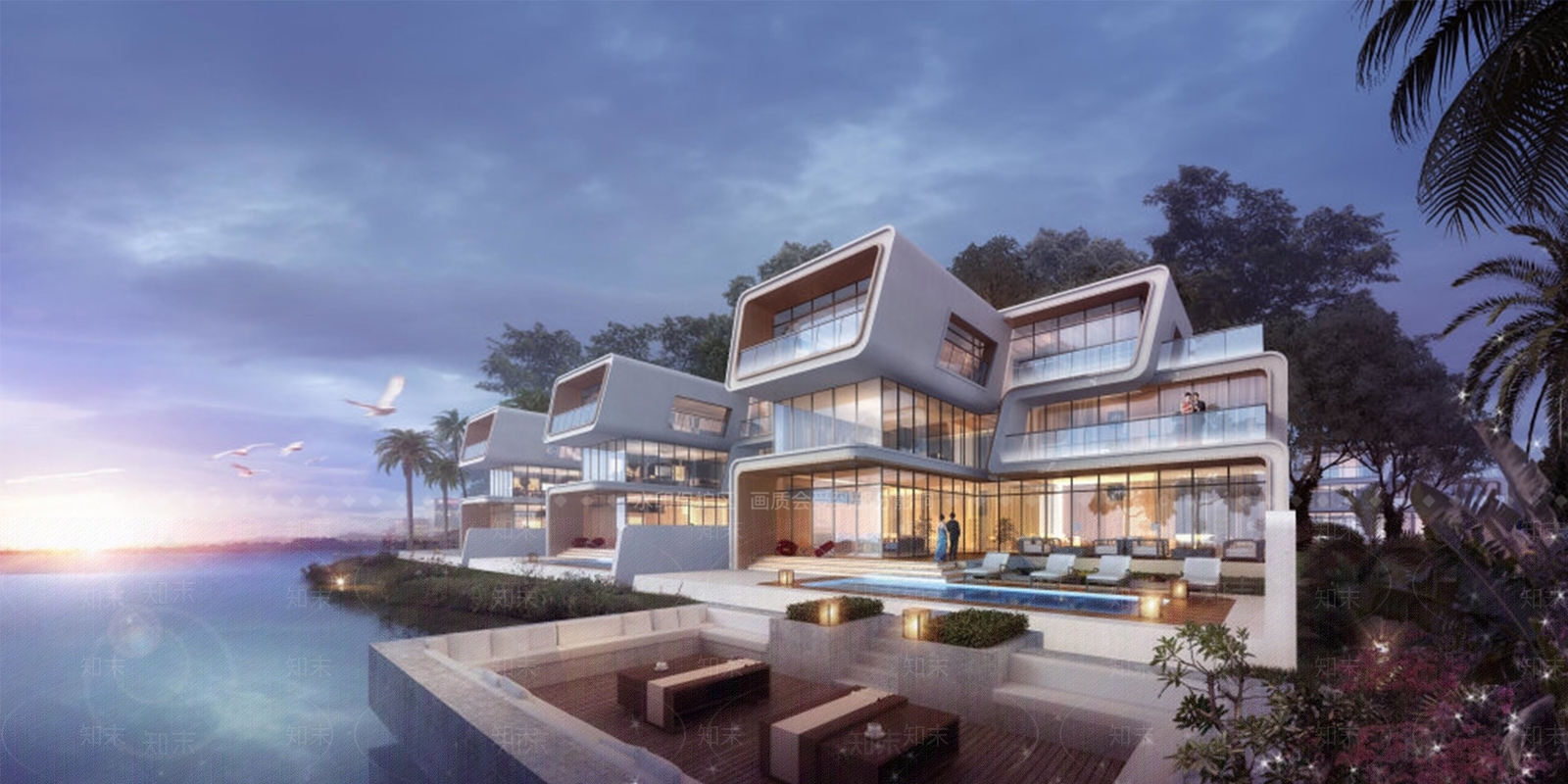 现代独栋别墅SU模型下载【ID:1201522508】