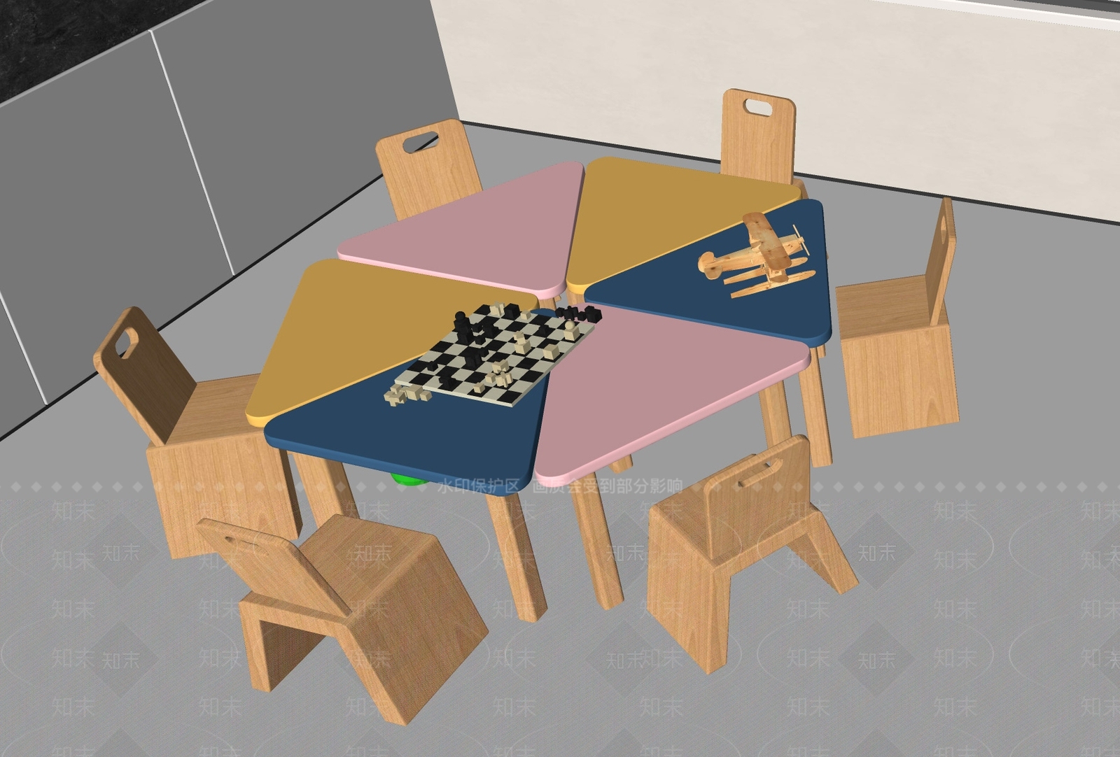 现代中式其他桌子SU模型下载【ID:1201523912】