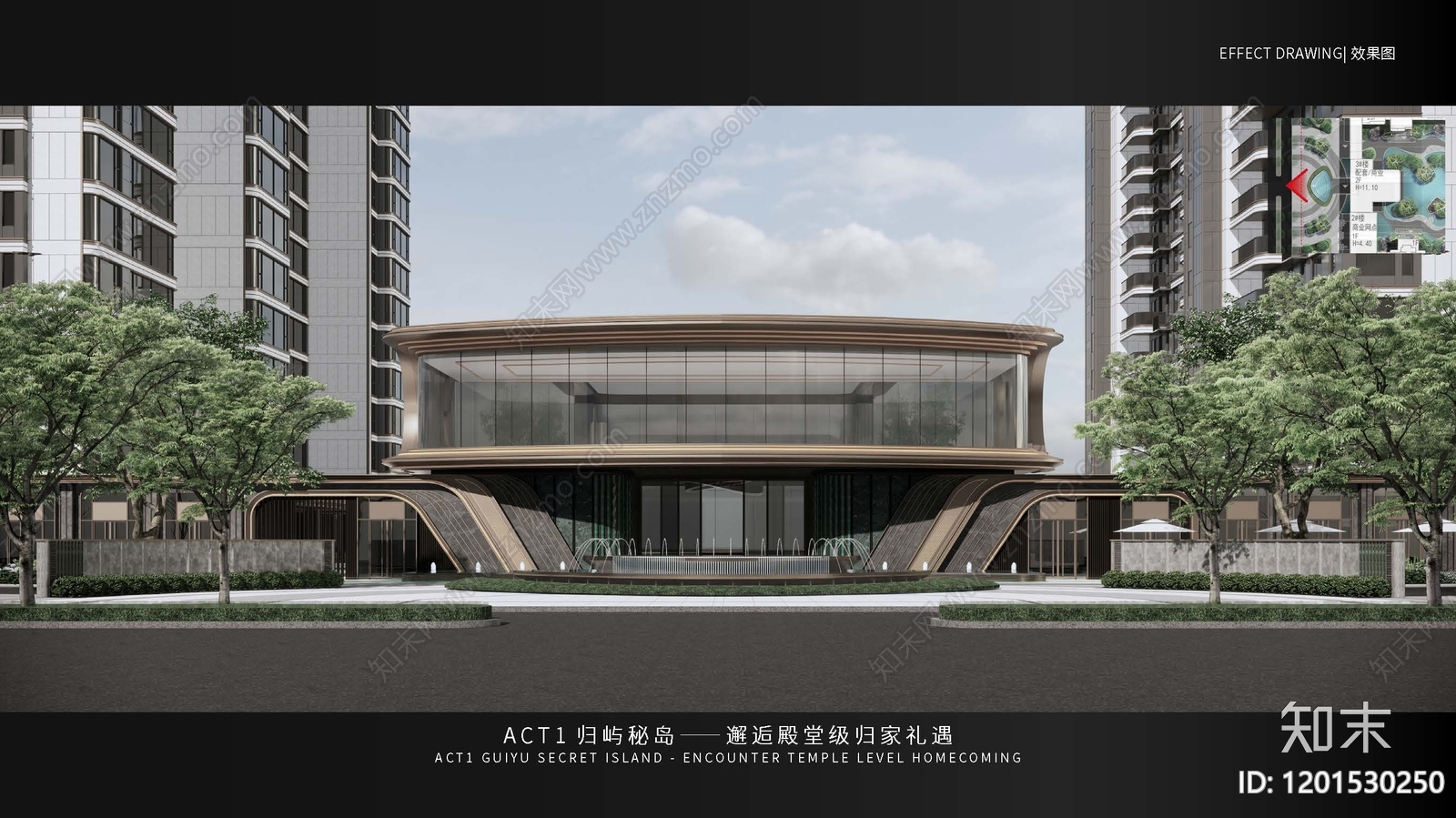 新中式现代示范区景观下载【ID:1201530250】