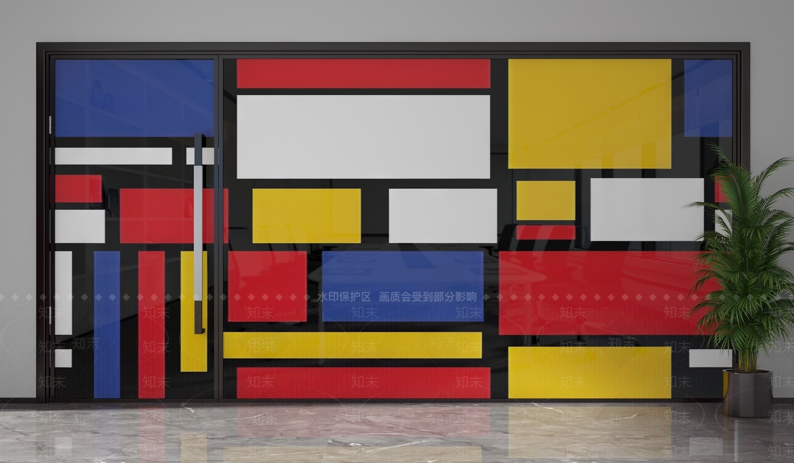 现代隔断3D模型下载【ID:1201530616】