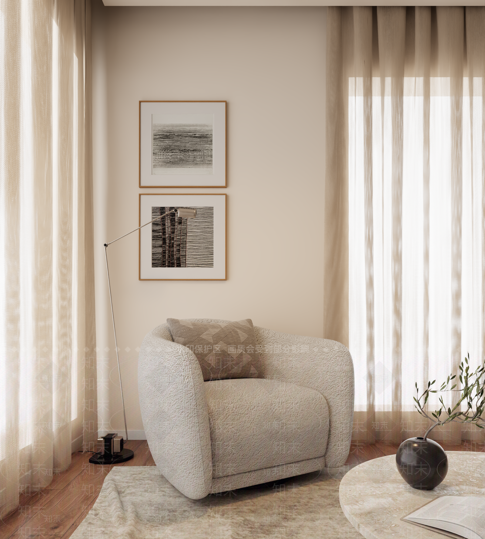 单人沙发3D模型下载【ID:1201533002】