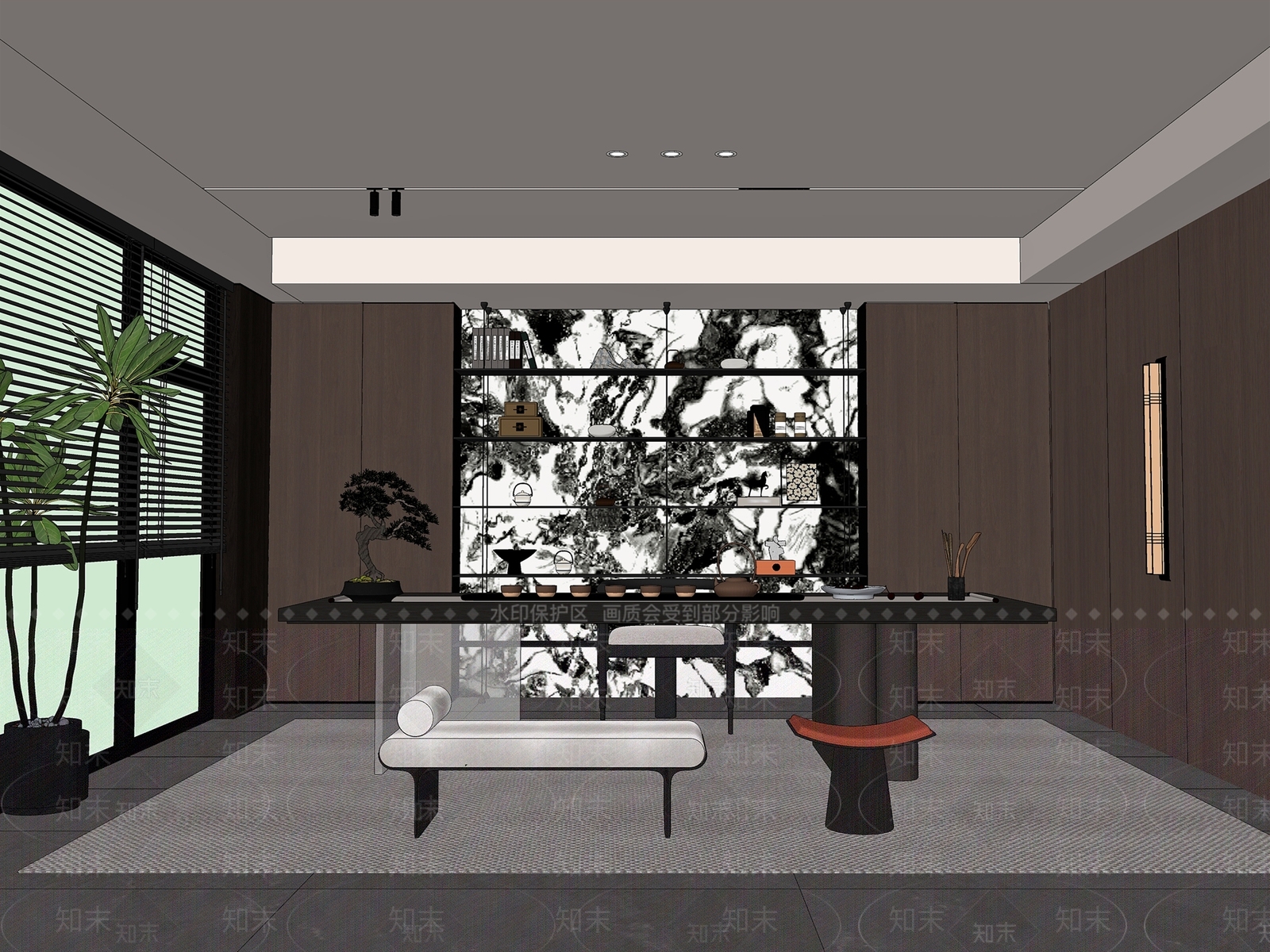 意式茶室SU模型下载【ID:1201533293】