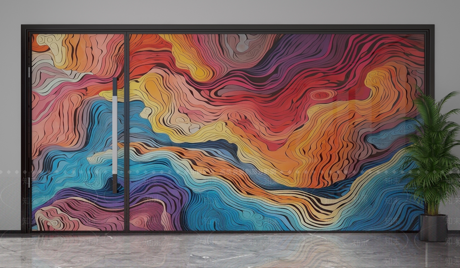 现代隔断3D模型下载【ID:1201535247】