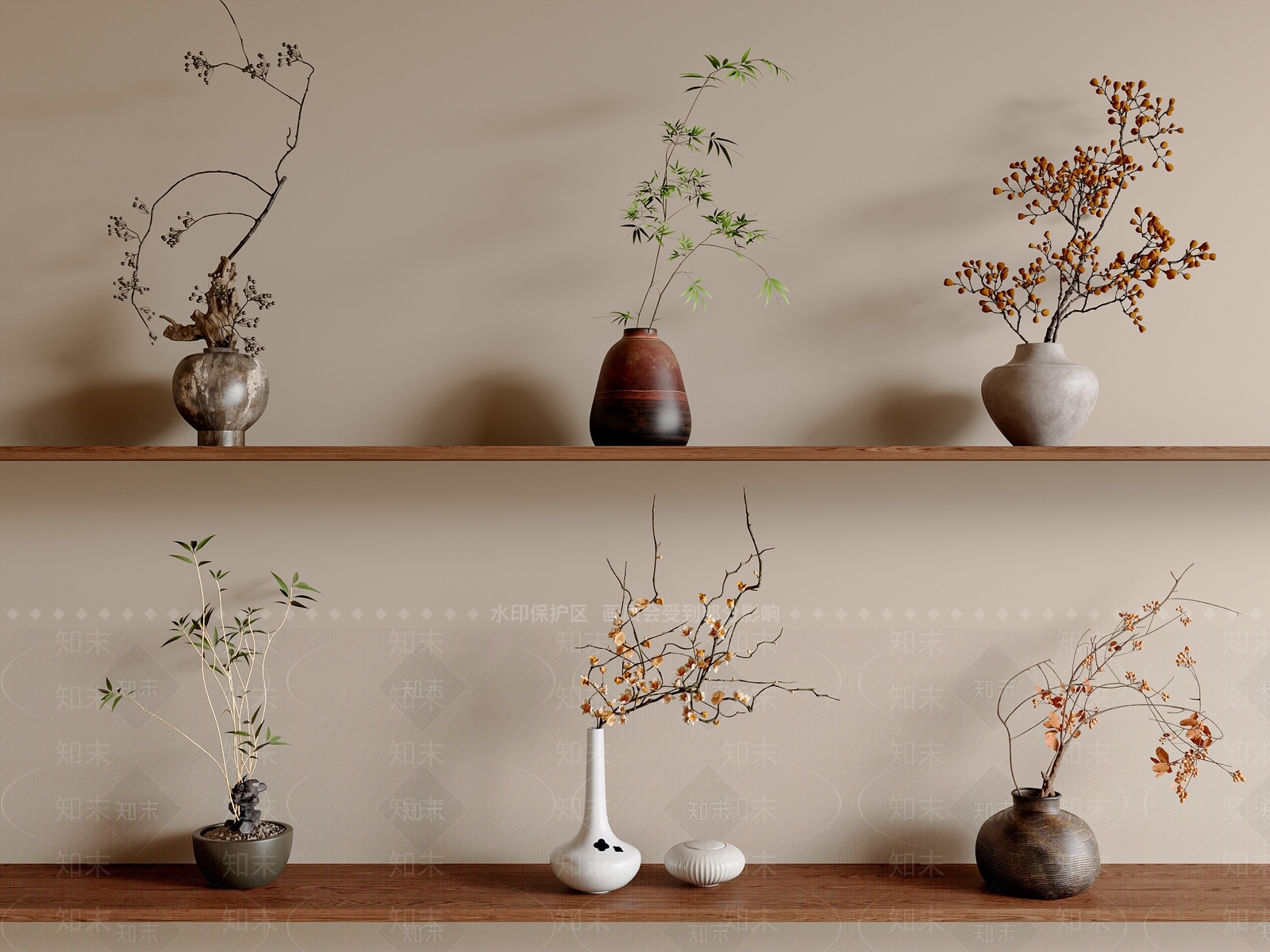 新中式中式花瓶3D模型下载【ID:1201539706】