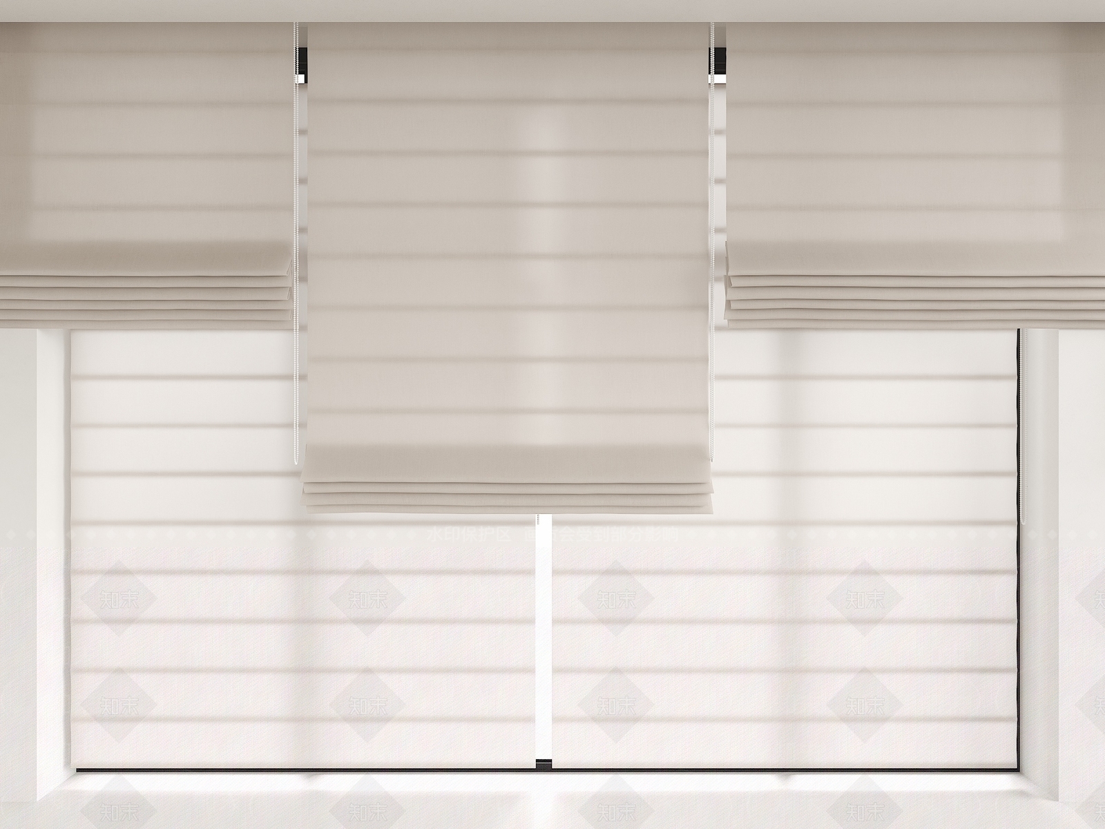 现代奶油窗帘SU模型下载【ID:1201540272】