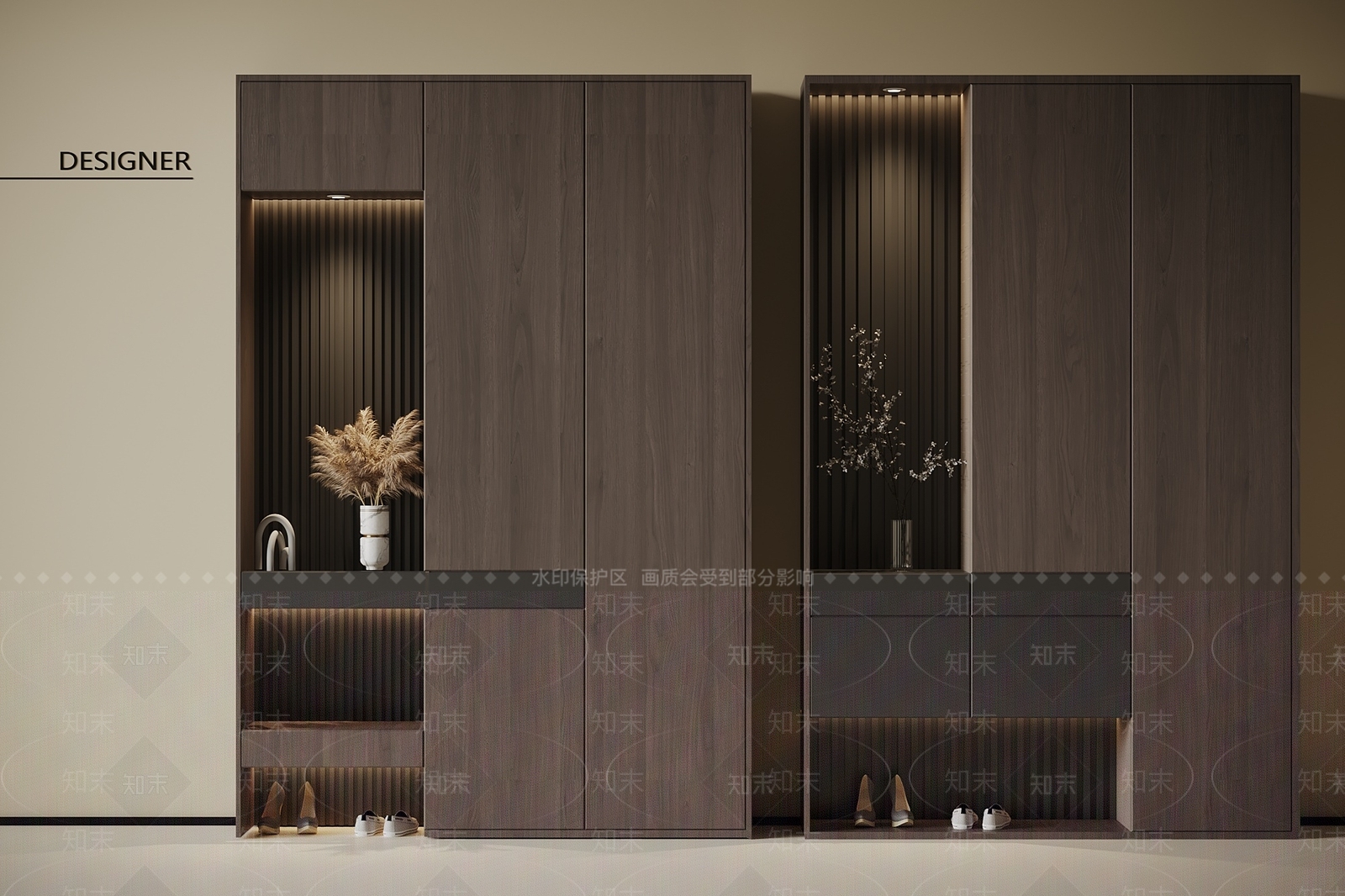 现代意式鞋柜SU模型下载【ID:1201541432】