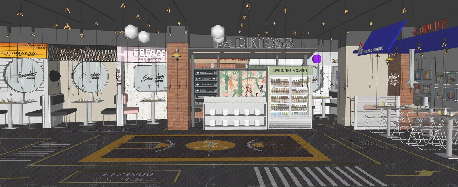 现代工业中餐厅SU模型下载【ID:1201542551】