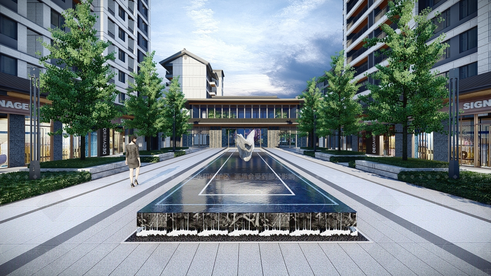 新中式小区景观SU模型下载【ID:1201542945】