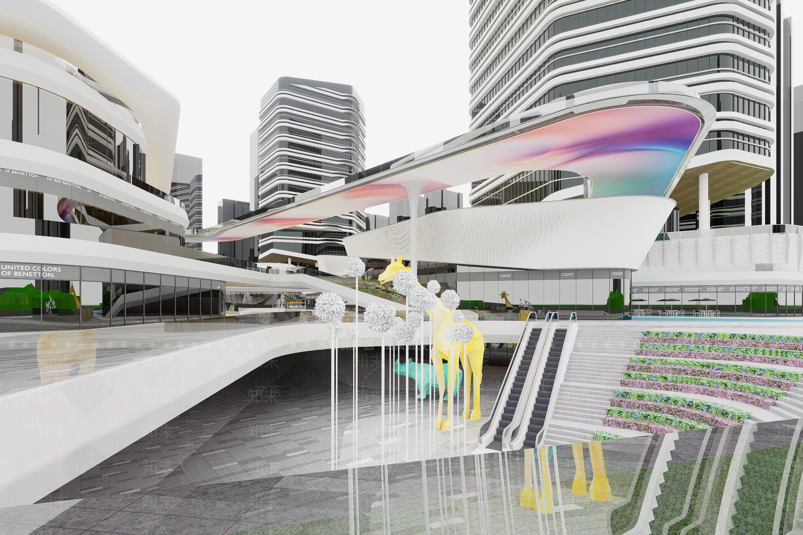 现代商业街SU模型下载【ID:1201544862】
