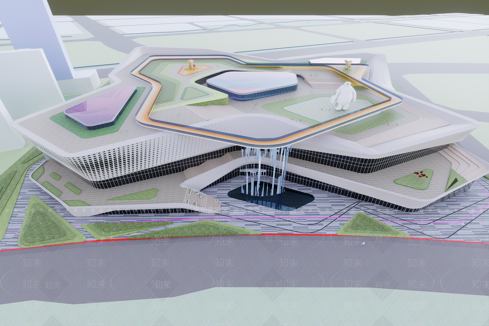 现代商场建筑SU模型下载【ID:1201544932】