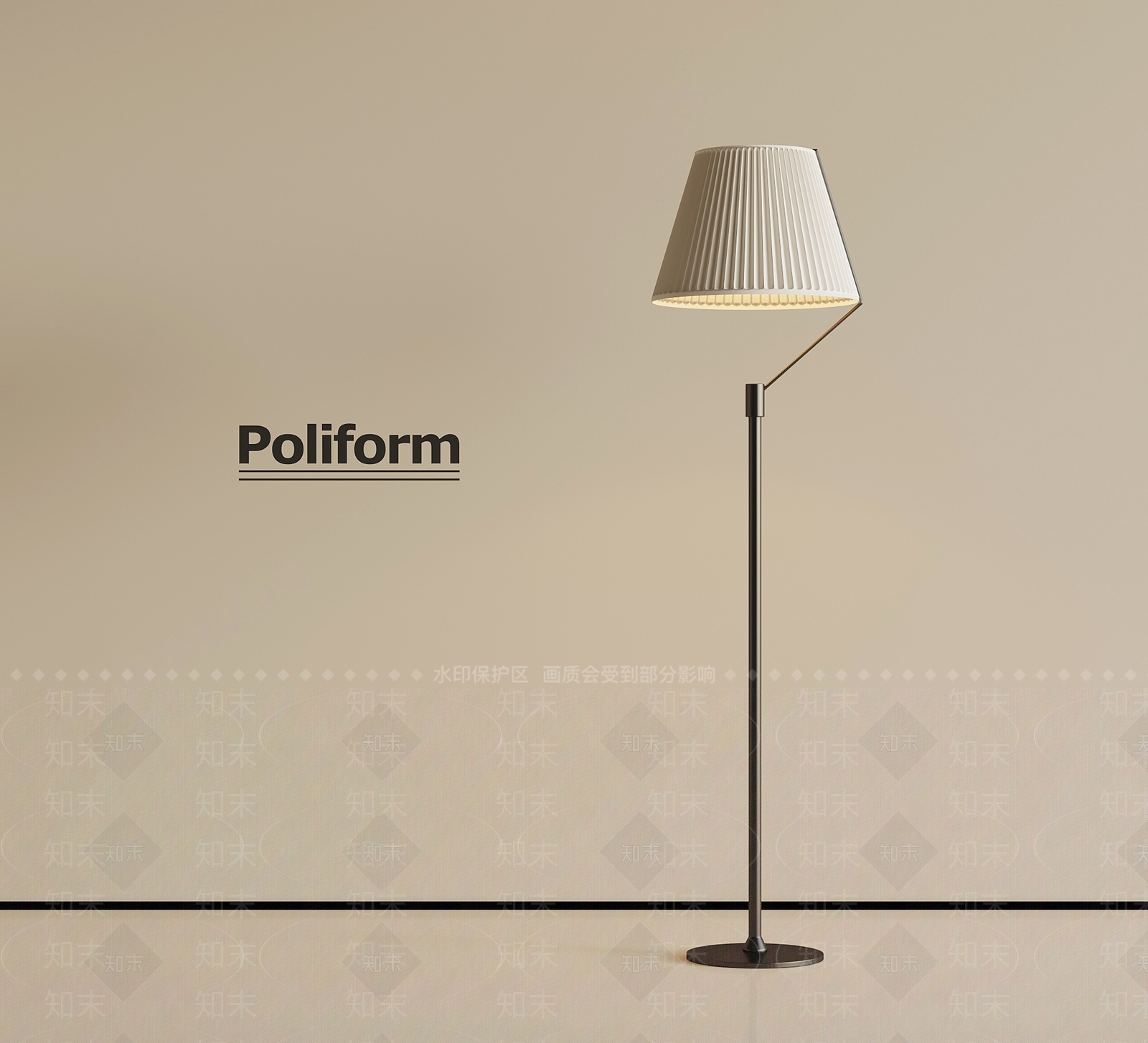 现代落地灯SU模型下载【ID:1201545211】