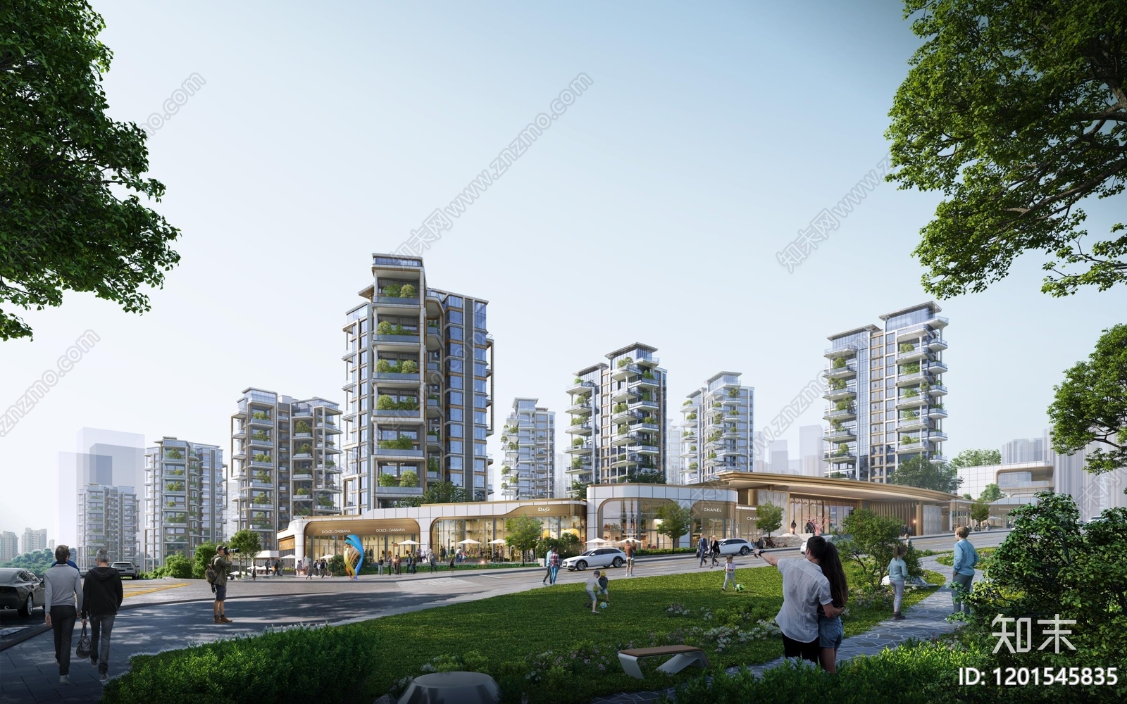 现代轻奢小区建筑下载【ID:1201545835】