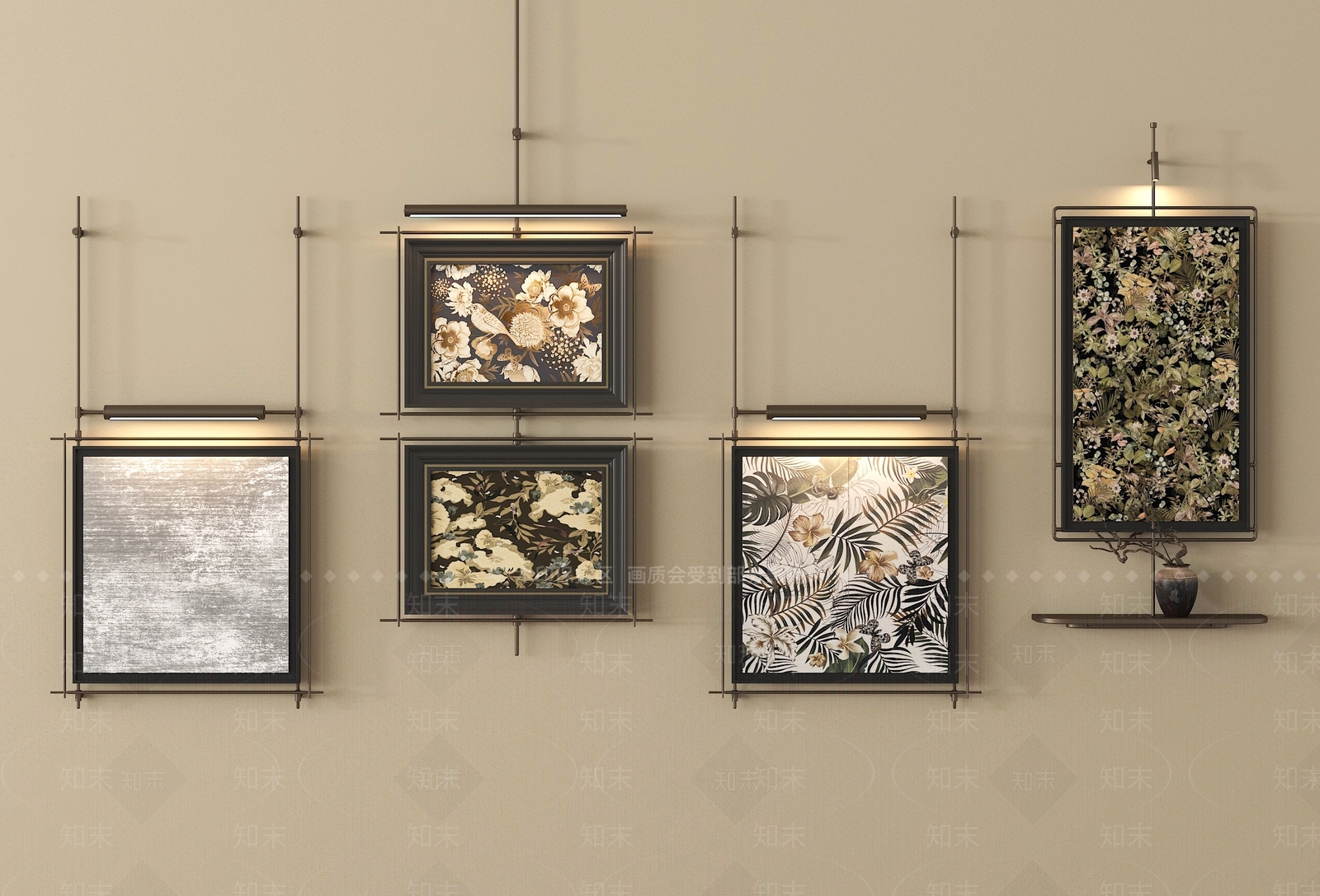 法式挂画组合SU模型下载【ID:1201545991】