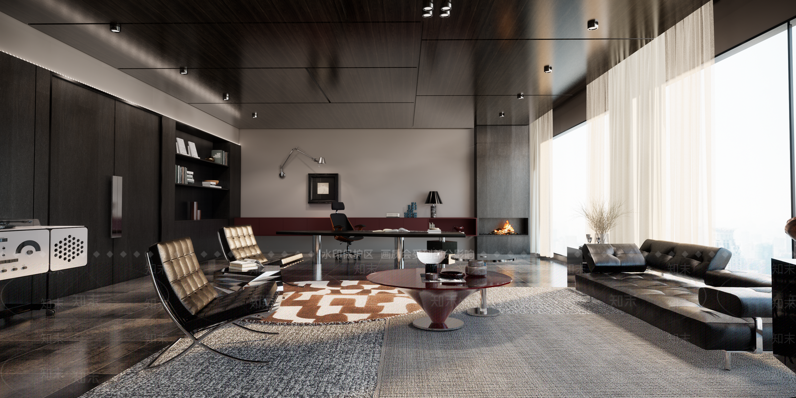 现代简约办公室3D模型下载【ID:1201548849】