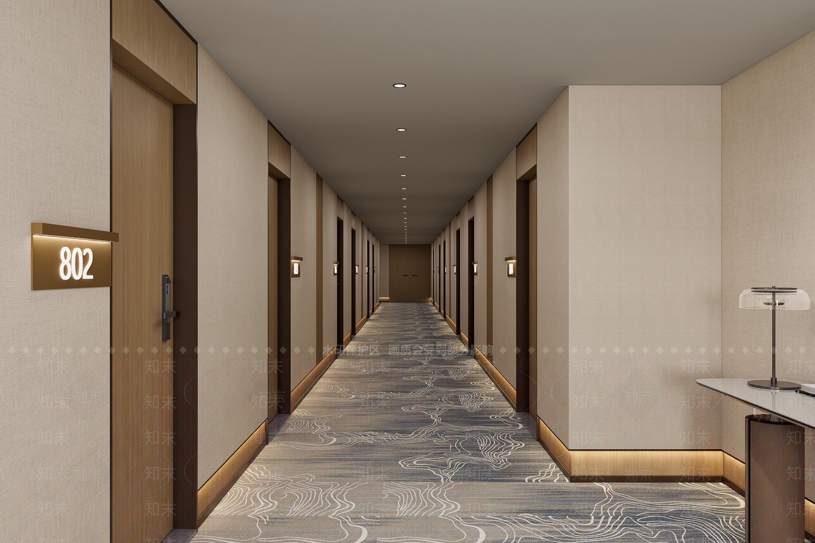 现代酒店走廊SU模型下载【ID:1201548283】