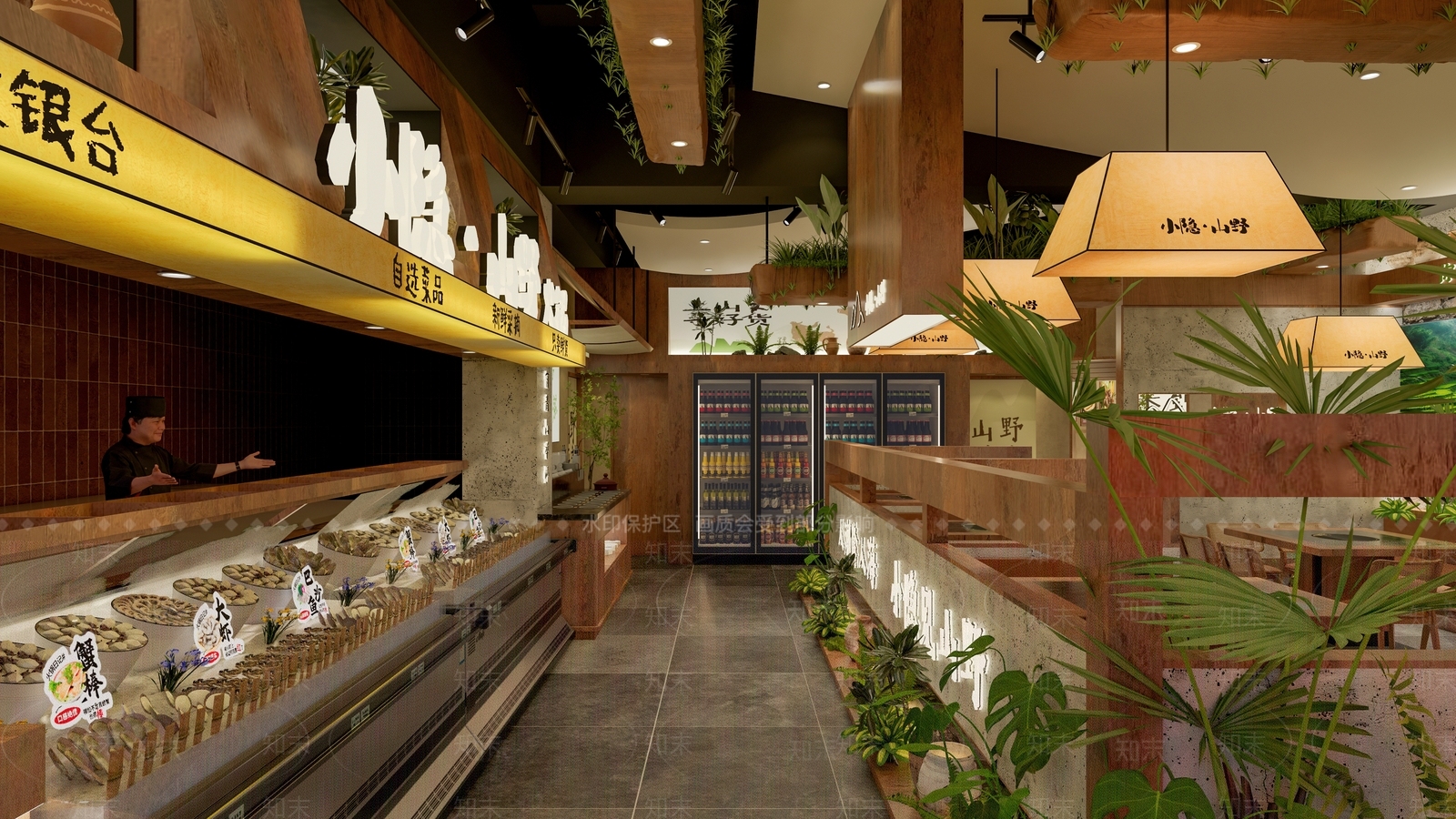 现代禅意火锅店SU模型下载【ID:1201605144】