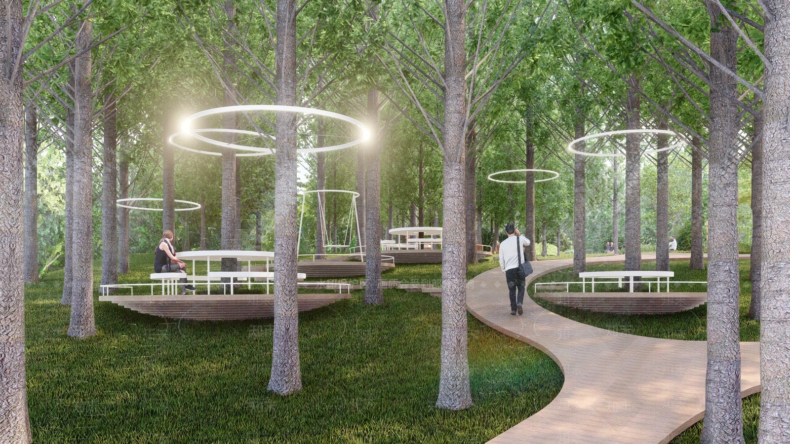 现代景观公园SU模型下载【ID:1201551300】
