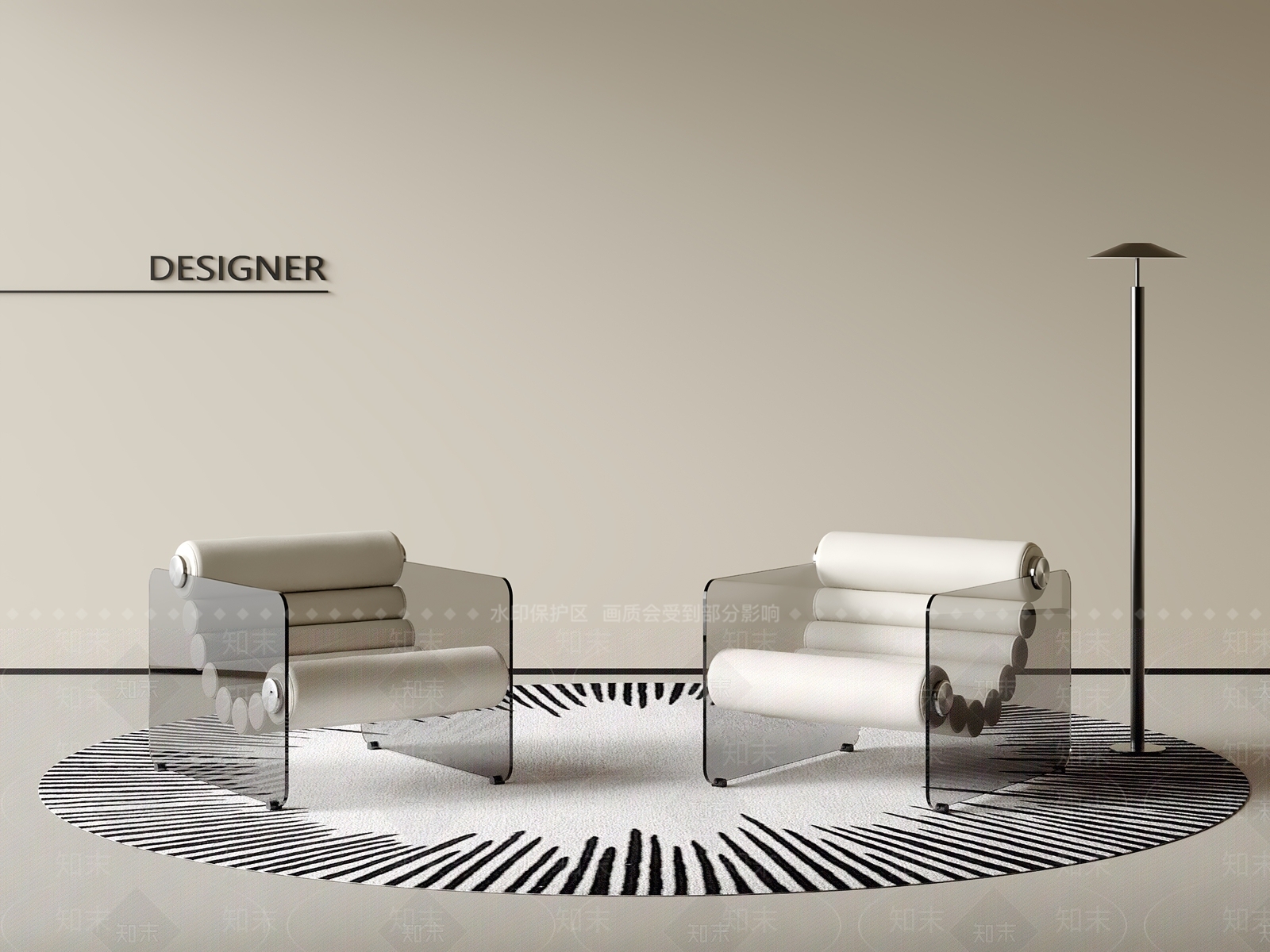 现代休闲椅3D模型下载【ID:1201552358】