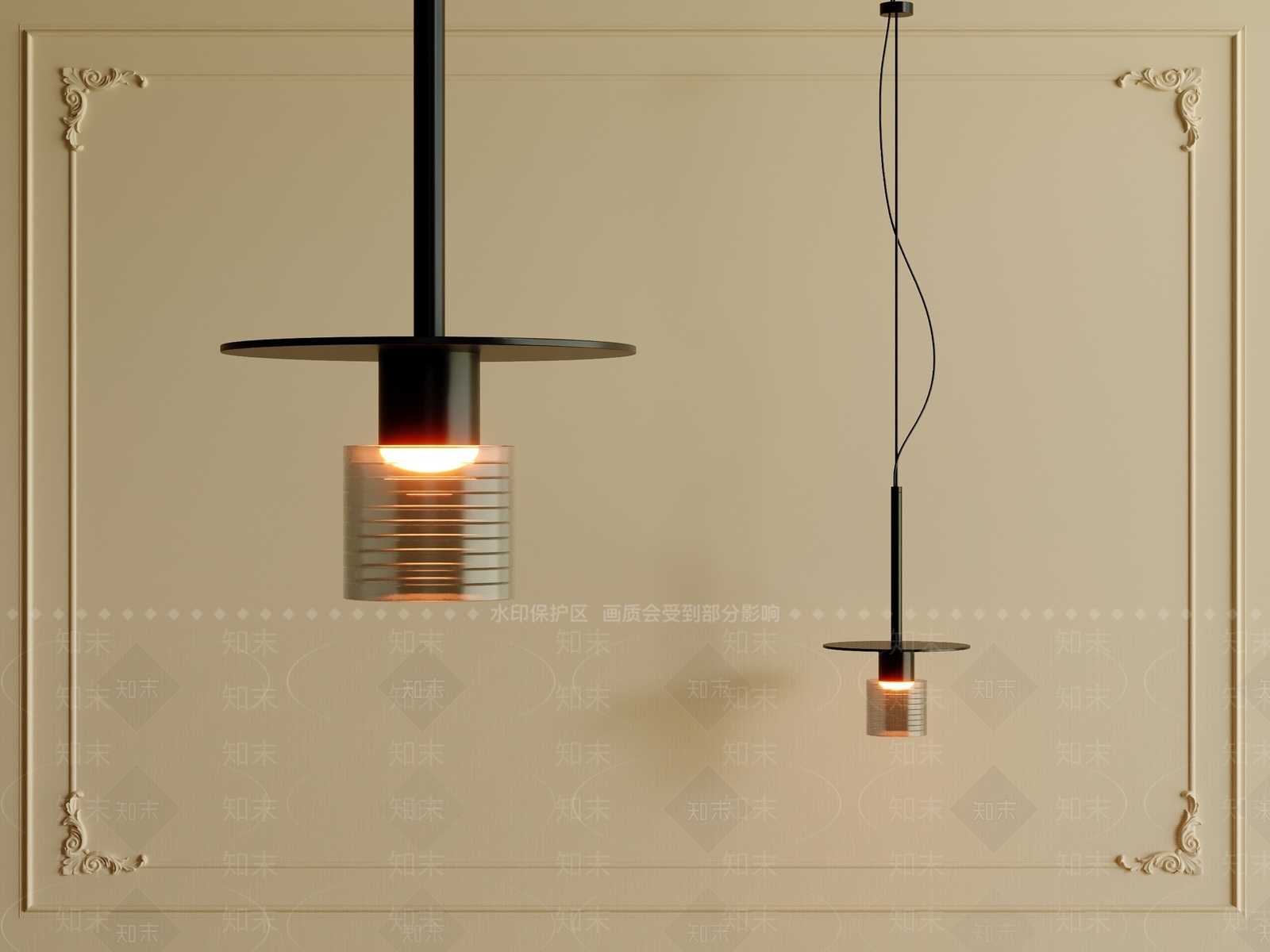 现代意式小吊灯3D模型下载【ID:1201552474】