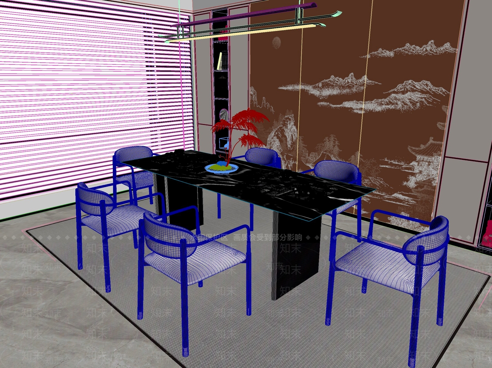 新中式中式茶桌椅3D模型下载【ID:1201552591】