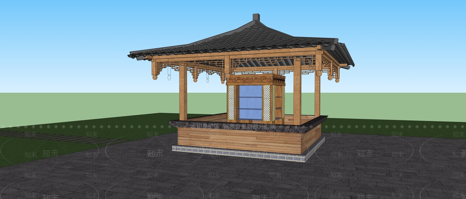 中式其他景观小建筑SU模型下载【ID:1201553452】