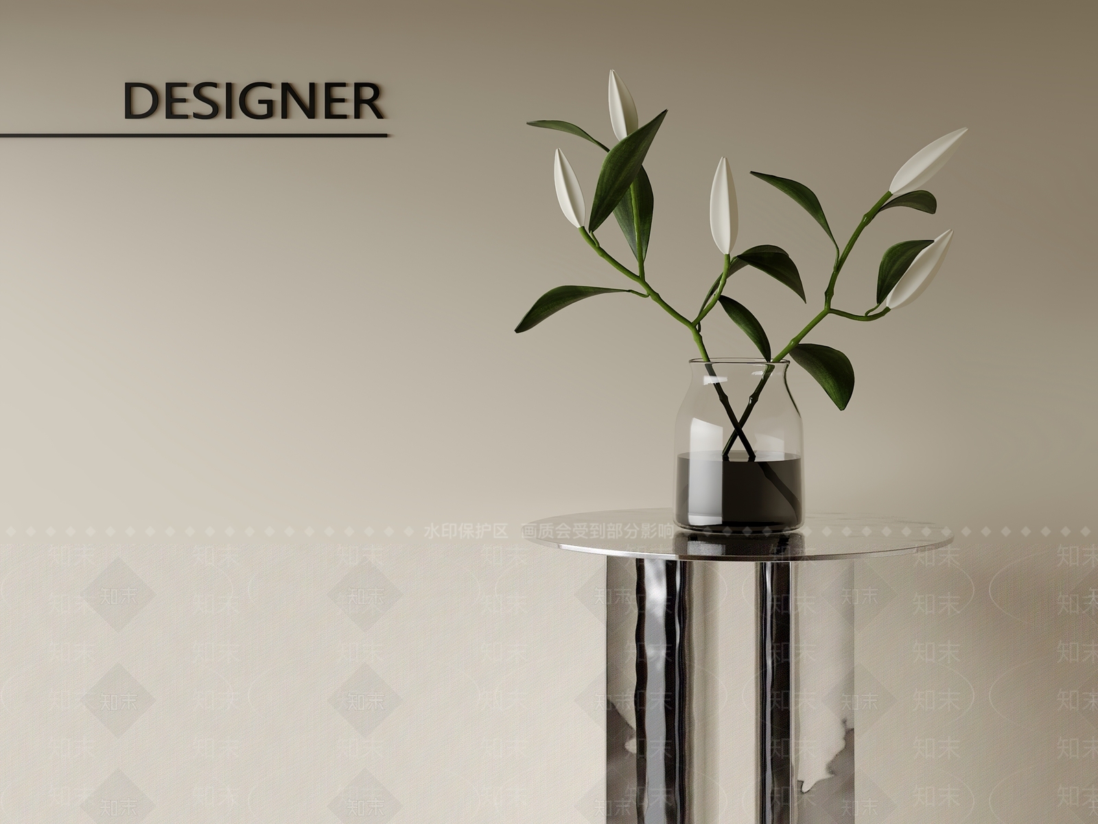 现代绿植摆件3D模型下载【ID:1201553763】