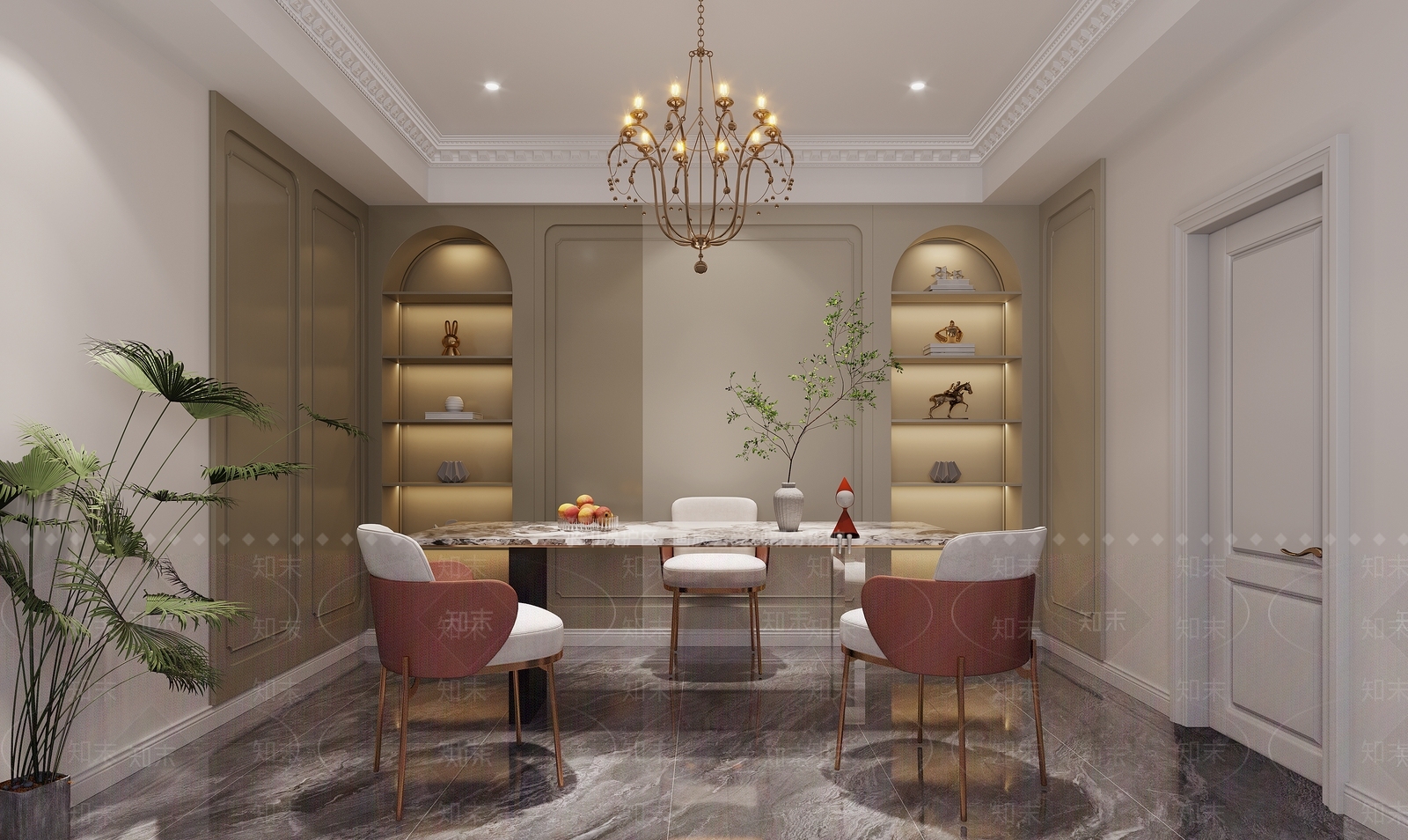 现代法式茶室3D模型下载【ID:1201554663】