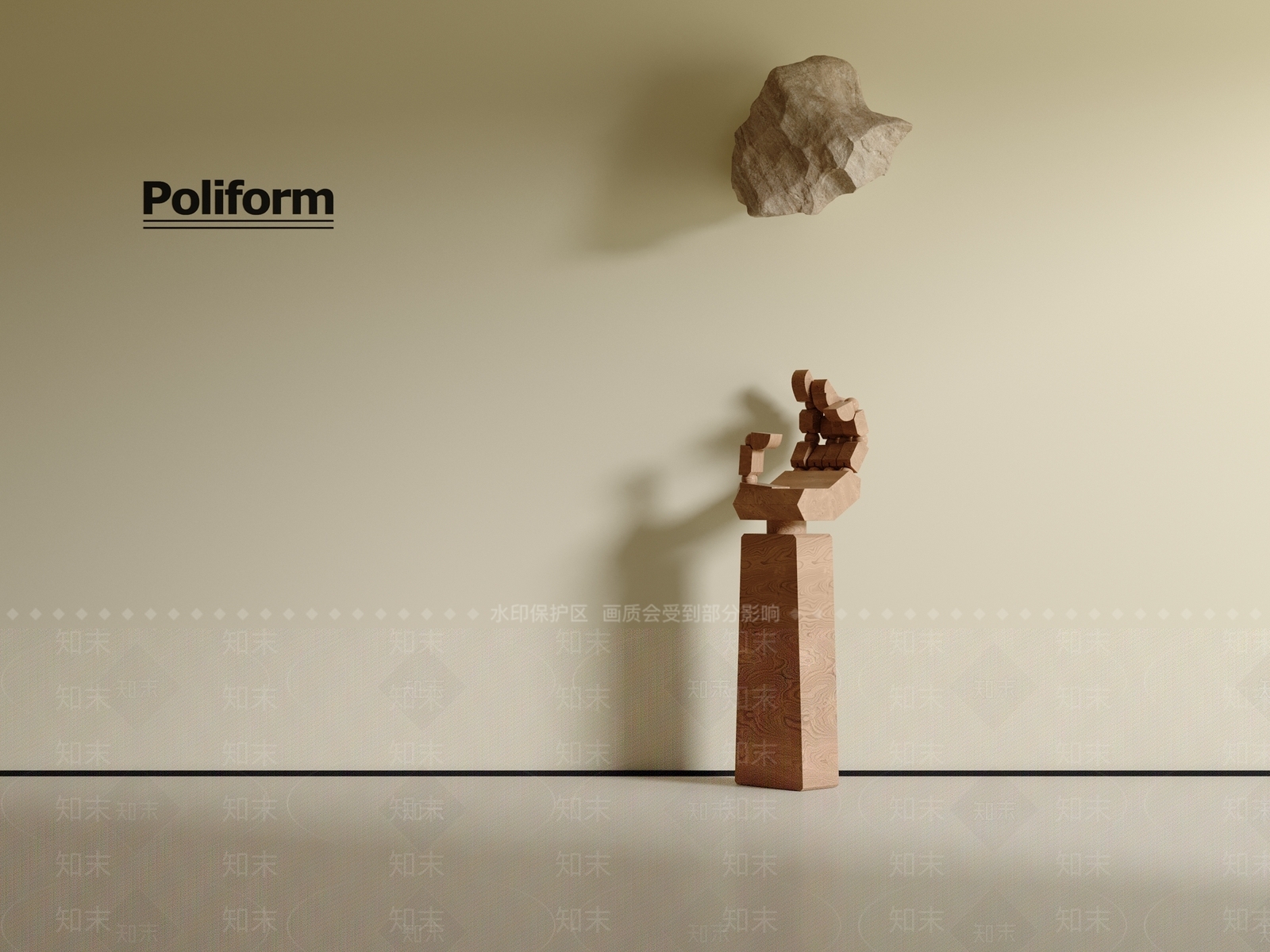 现代中古雕塑摆件3D模型下载【ID:1201554886】