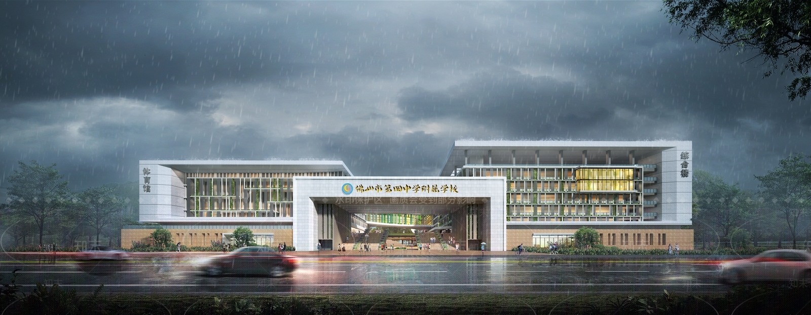 现代学校建筑SU模型下载【ID:1201555728】