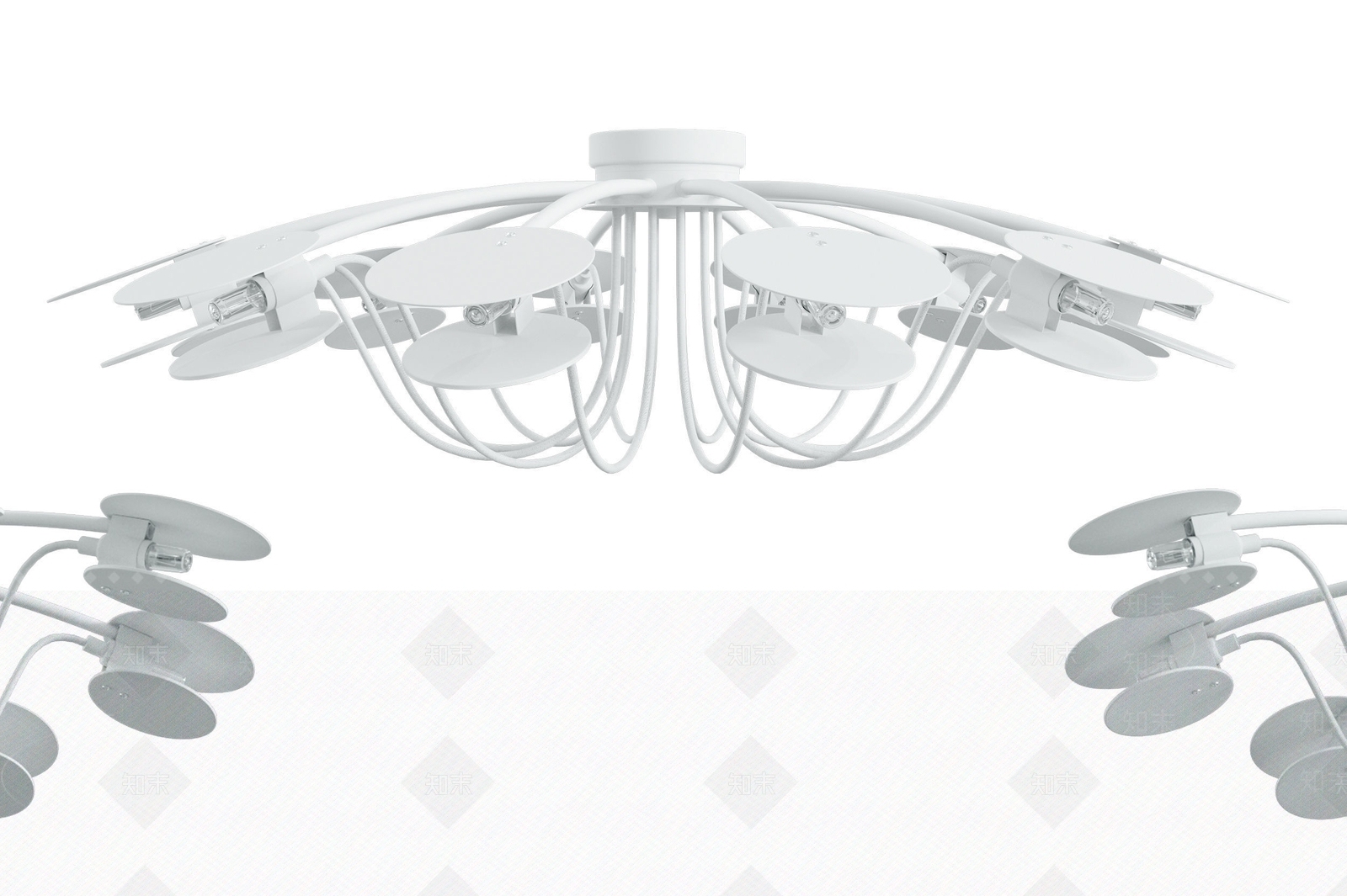 现代工业客厅吸顶灯3D模型下载【ID:1201556452】