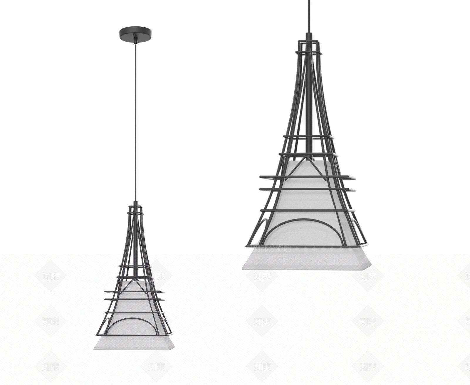 现代工业客厅吊灯3D模型下载【ID:1201557858】