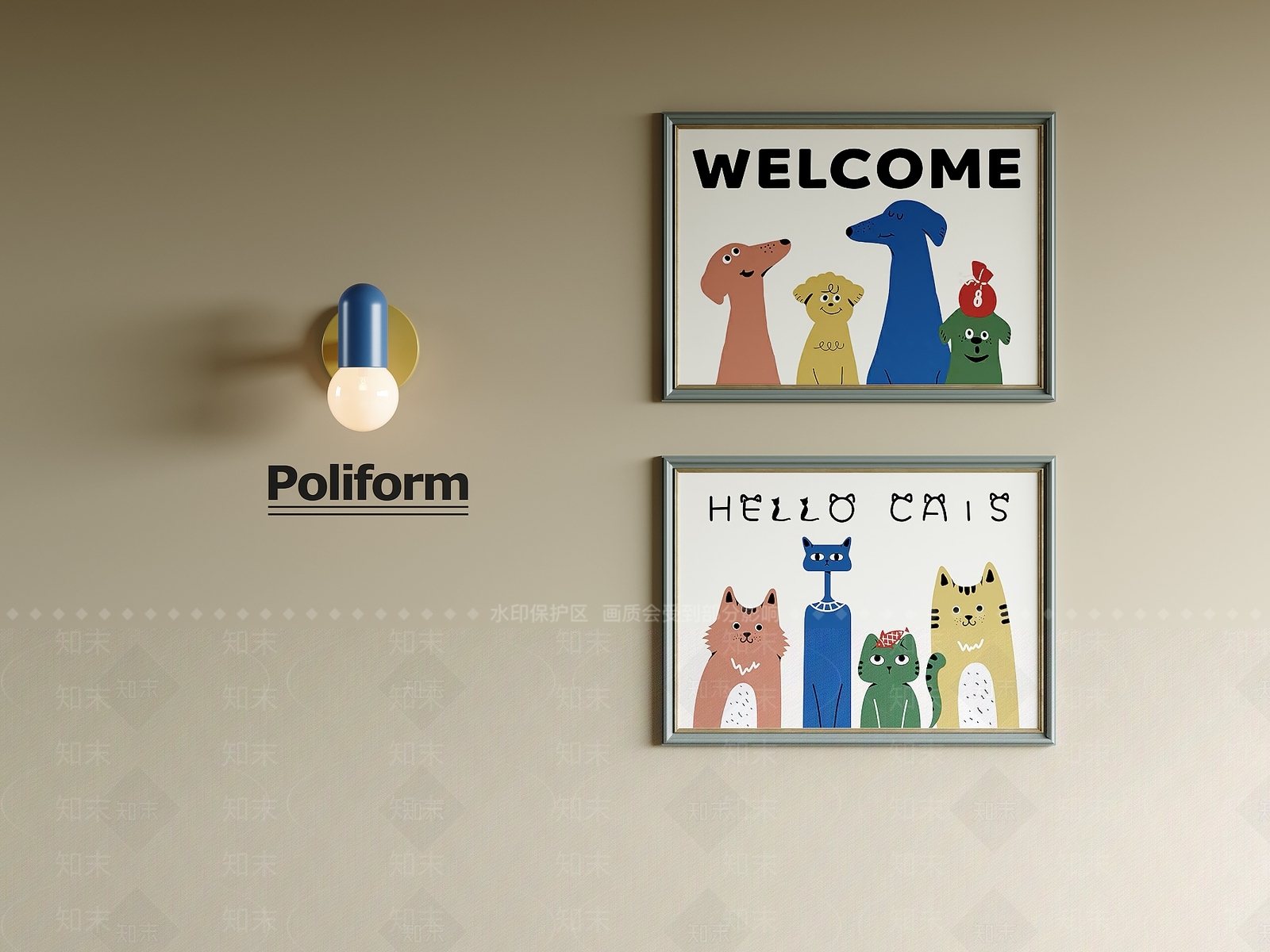 现代法式儿童挂画SU模型下载【ID:1201559258】