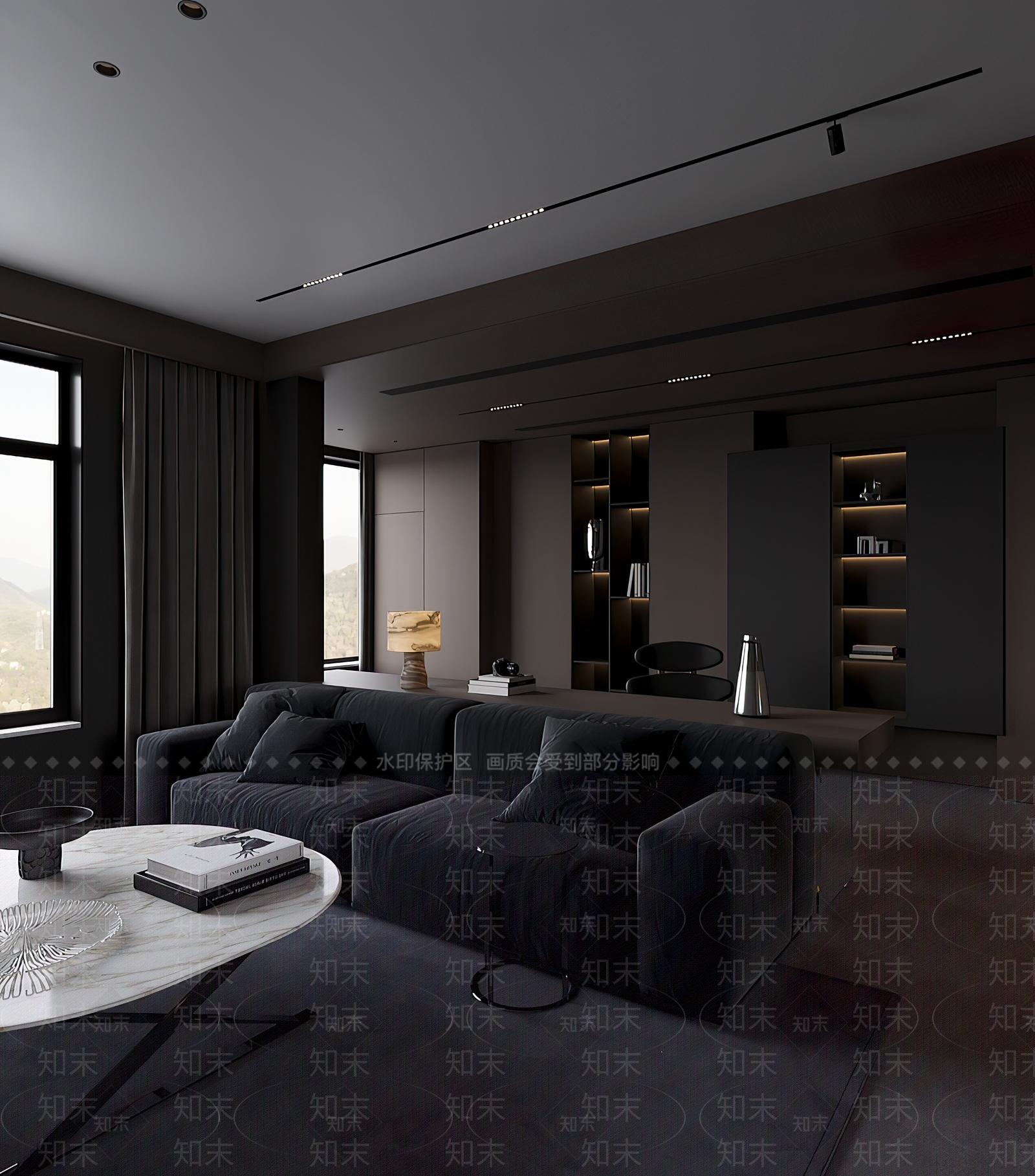 现代极简多人沙发3D模型下载【ID:1201559689】