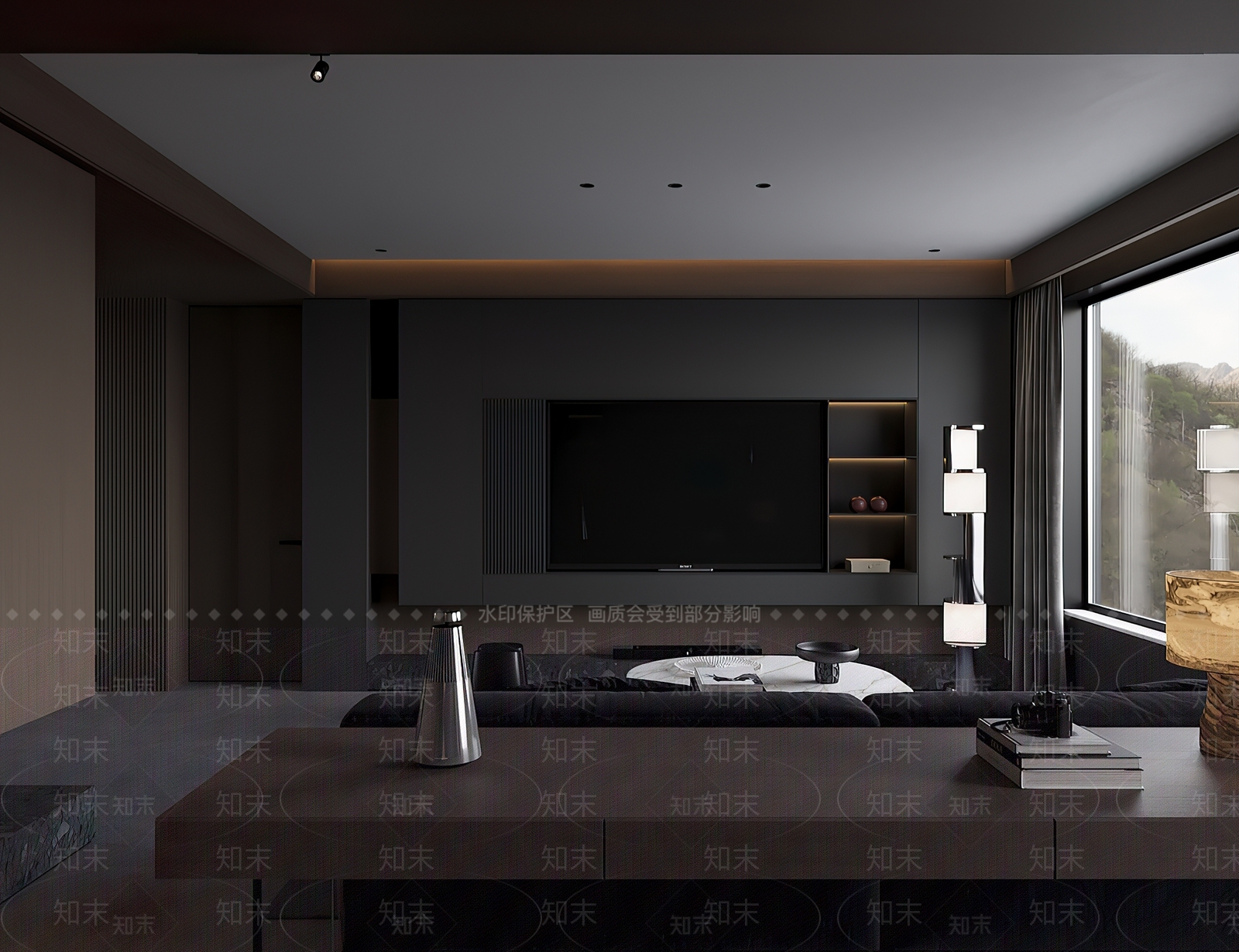 现代极简电视背景墙3D模型下载【ID:1201560079】